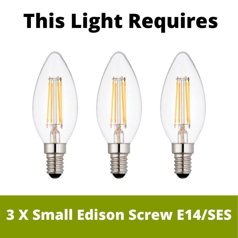 Ealing 3-Light Round Nickel Semi-Flush Mount Ceiling Light with Clear Cut Glass - Perfect for Dining Room, Bedroom or Hallway Lighting