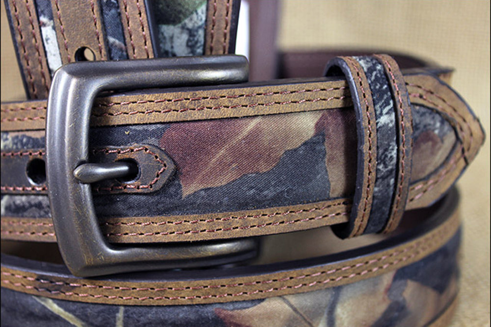 40 Inch Western Tack Nocona Mossy Oak Brown Leather Belt for Men - Durable Cowhide Rodeo Belt for Cowboy, Ranch Work & Outdoor Activities