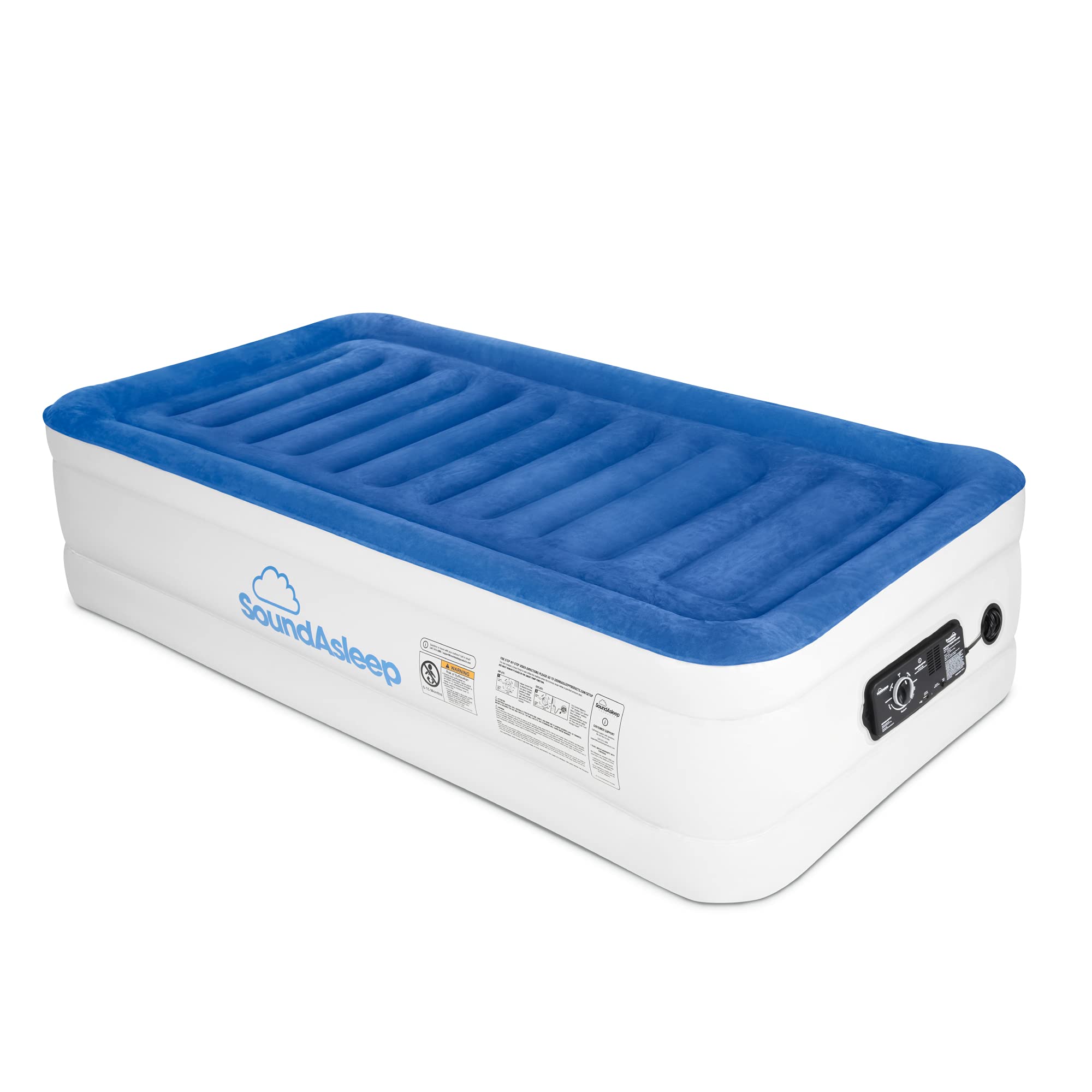 SoundAsleep CloudNine Series Air Mattress with Dual Smart Pump Technology - Twin Size Inflatable Bed for Home, Camping & Guest Use - Comfortable & Portable Blow Up Mattress
