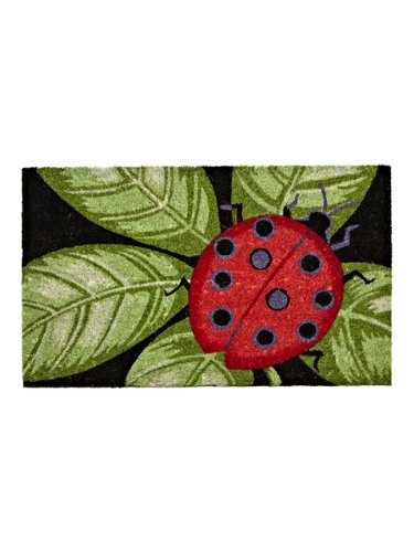 Premium Abbott Collection Coir Ladybug Doormat - Non-Slip, Durable & Eco-Friendly Welcome Mat for Front Door, Porch, or Patio - Perfect for Home, Garden & Outdoor Decor