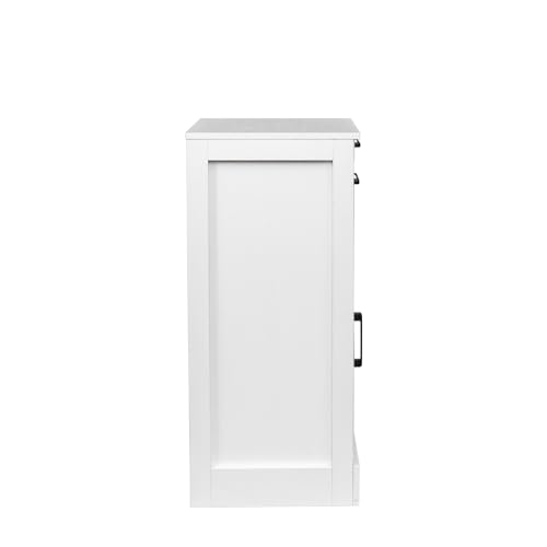 2pcs Wine Bar Cabinet With Shelves-white