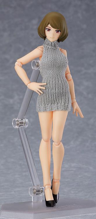 Figma #505 Chiaki Backless Sweater Outfit Body - Anime Figure Collectible for Display & Cosplay Enthusiasts