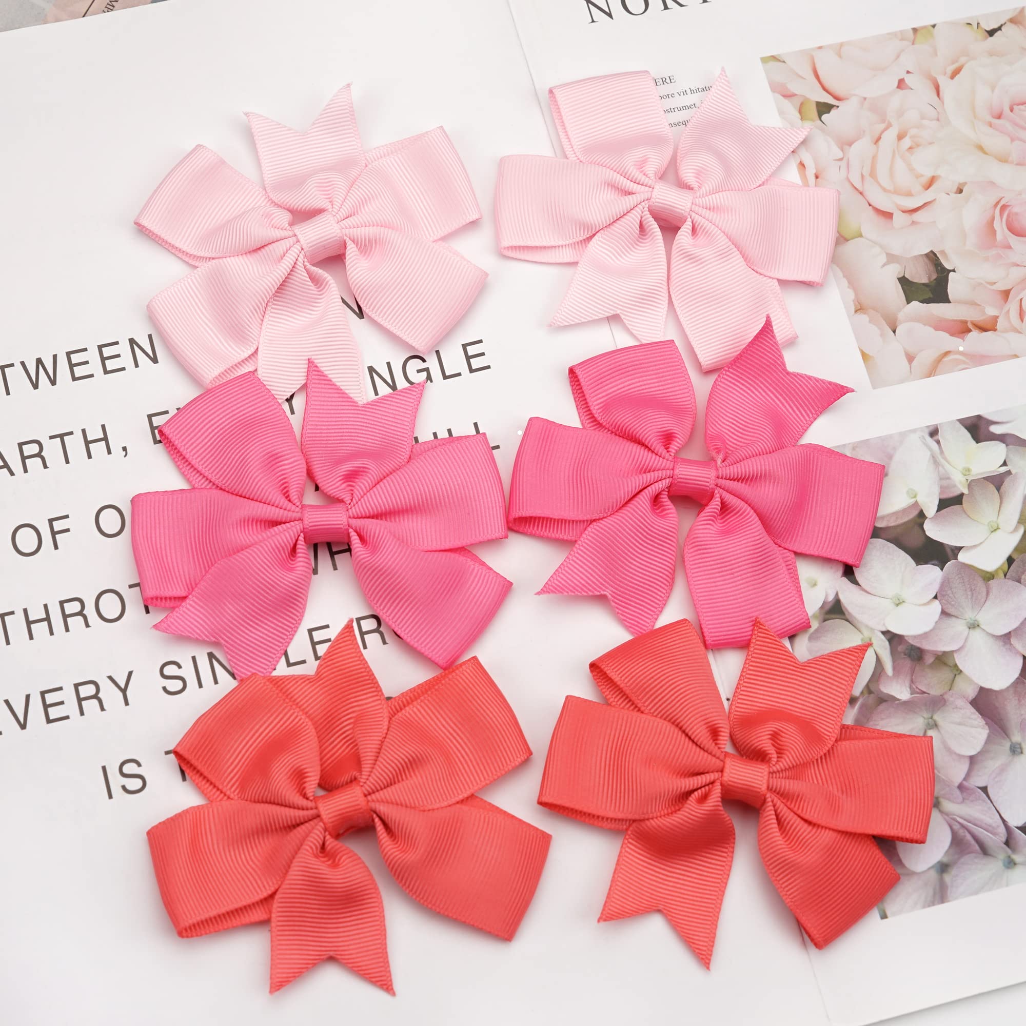 CÉLLOT 40Pcs 3.5 Inch Grosgrain Ribbon Hair Bows with Alligator Clips for Girls, Toddlers & Teens - Perfect for Parties, Weddings, School Events & Daily Hair Accessories