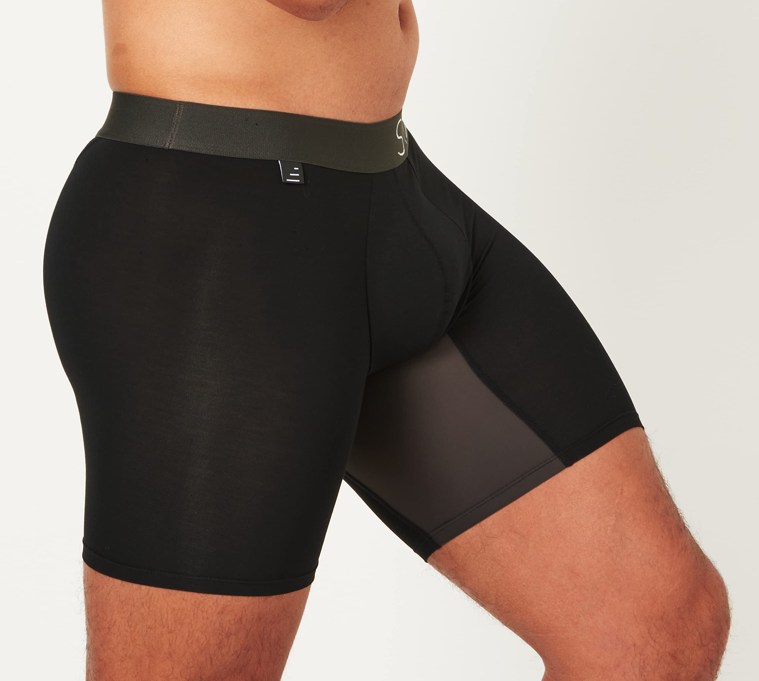 STEP ONE Men's Underwear Boxer Briefs 5-Pack - Moisture-Wicking, 3D Pouch Support, No Ride Up - Black - Perfect for Workout, Sports & Everyday Comfort