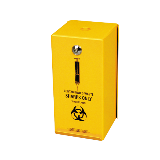 2L Steel Sharps Disposal Container - Safe Needle & Blade Waste Bin for Medical & Tattoo Use at Home/Clinic