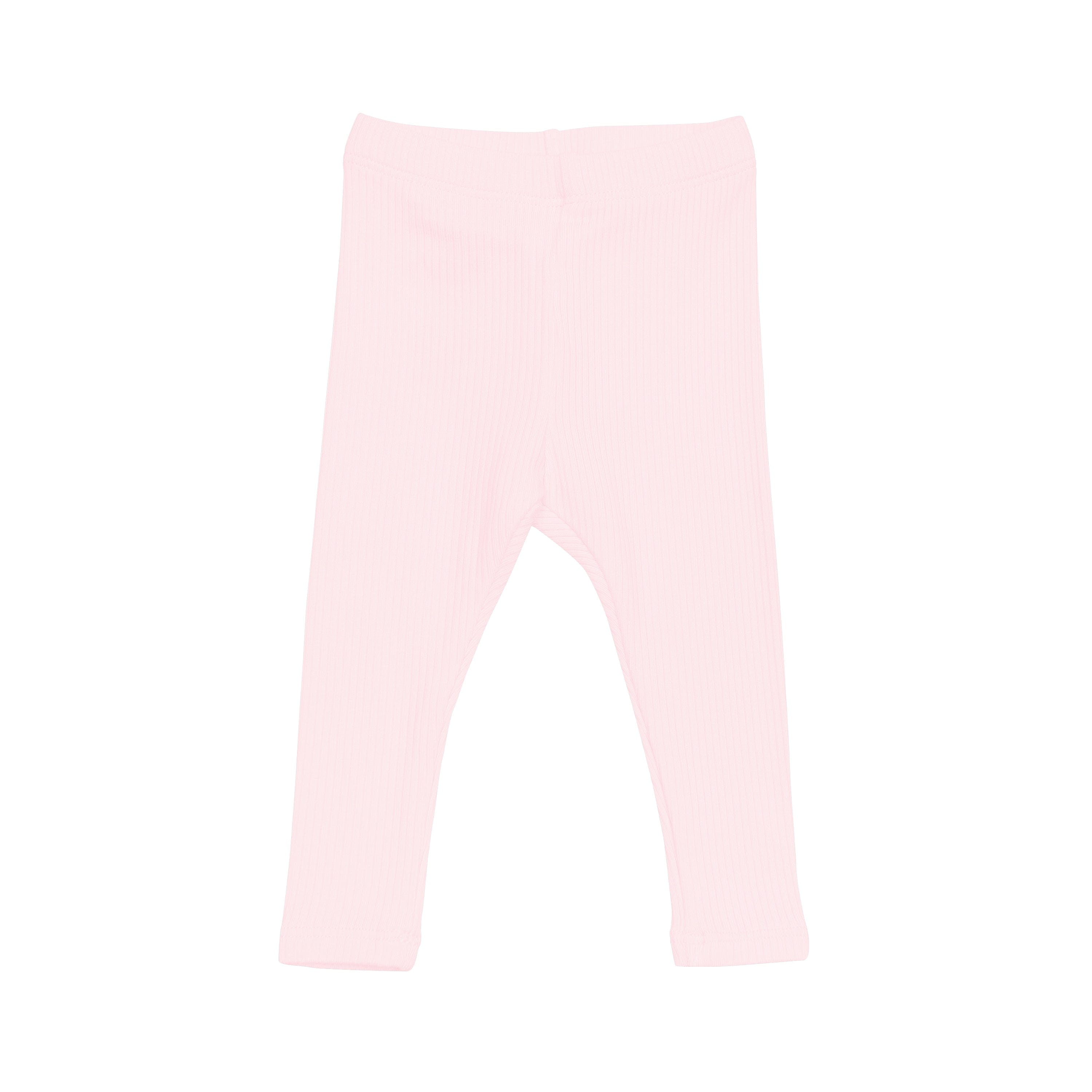 Women's High Waist Ribbed Leggings - Soft Stretchy Sakura Pink Yoga Pants for Workout, Lounge & Everyday Wear