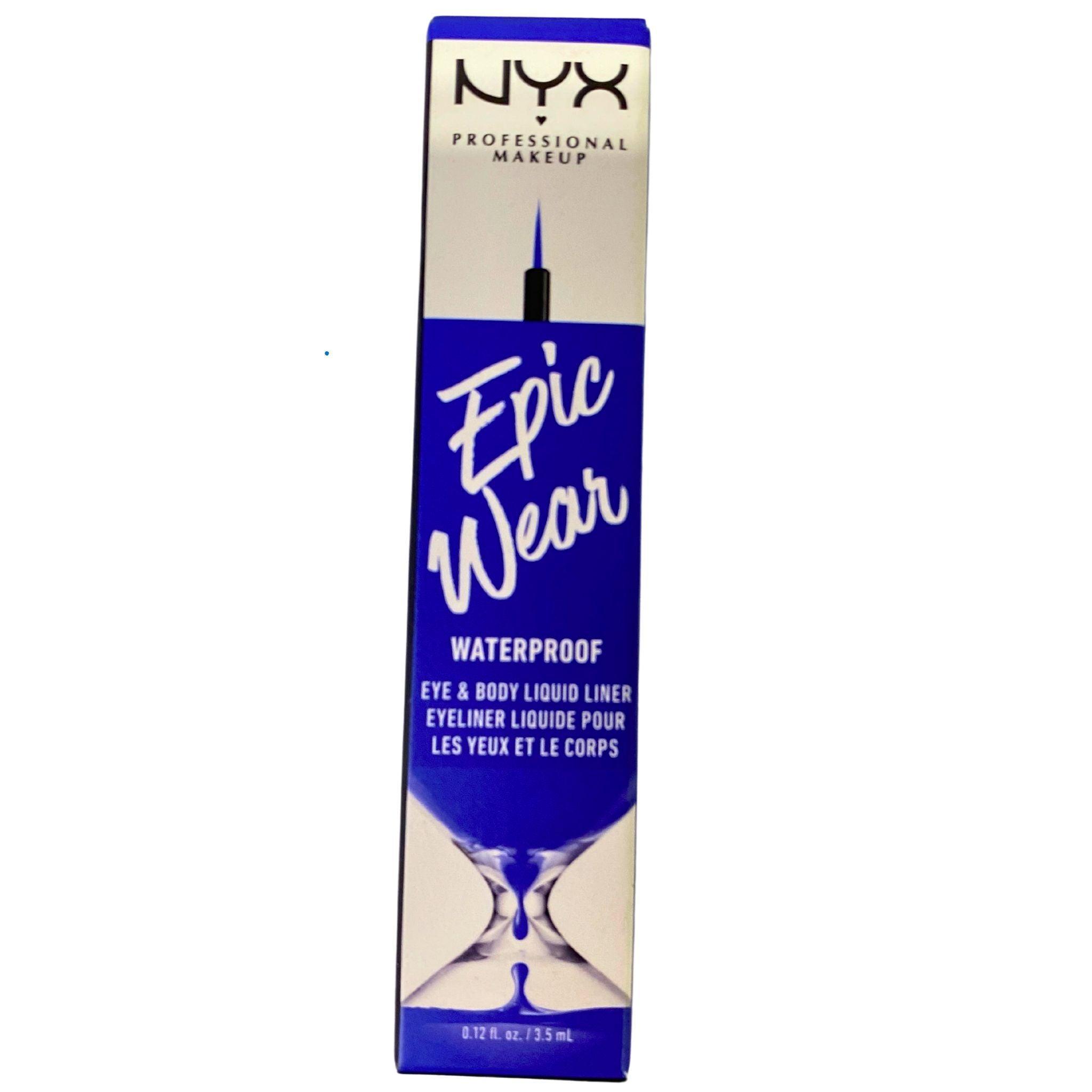 NYX Epic Wear Waterproof Liquid Eyeliner - Long Lasting Sapphire Blue Eye & Body Liner (0.12oz, 33-Piece Bulk Pack) | Perfect for Parties, Halloween Makeup & Creative Body Art