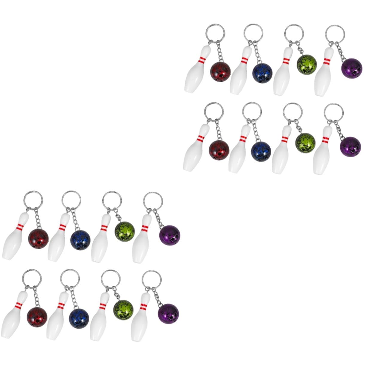 BESPORTBLE 16 Pcs Hanging Bowling Keychains - Durable Handbag & Backpack Accessories, Unique Keyrings for Sports Enthusiasts, Perfect for Gifts, Events, and Everyday Use