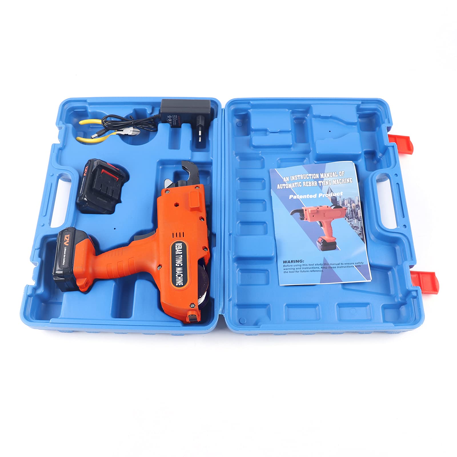 8-34mm Automatic Rebar Tying Machine - Rechargeable Electric Steel Bar Binding Tool for Construction (Orange) | Handheld Tying Tool for Rebar, Rods & Metal Work | Perfect for DIY Projects & Professional Construction Sites