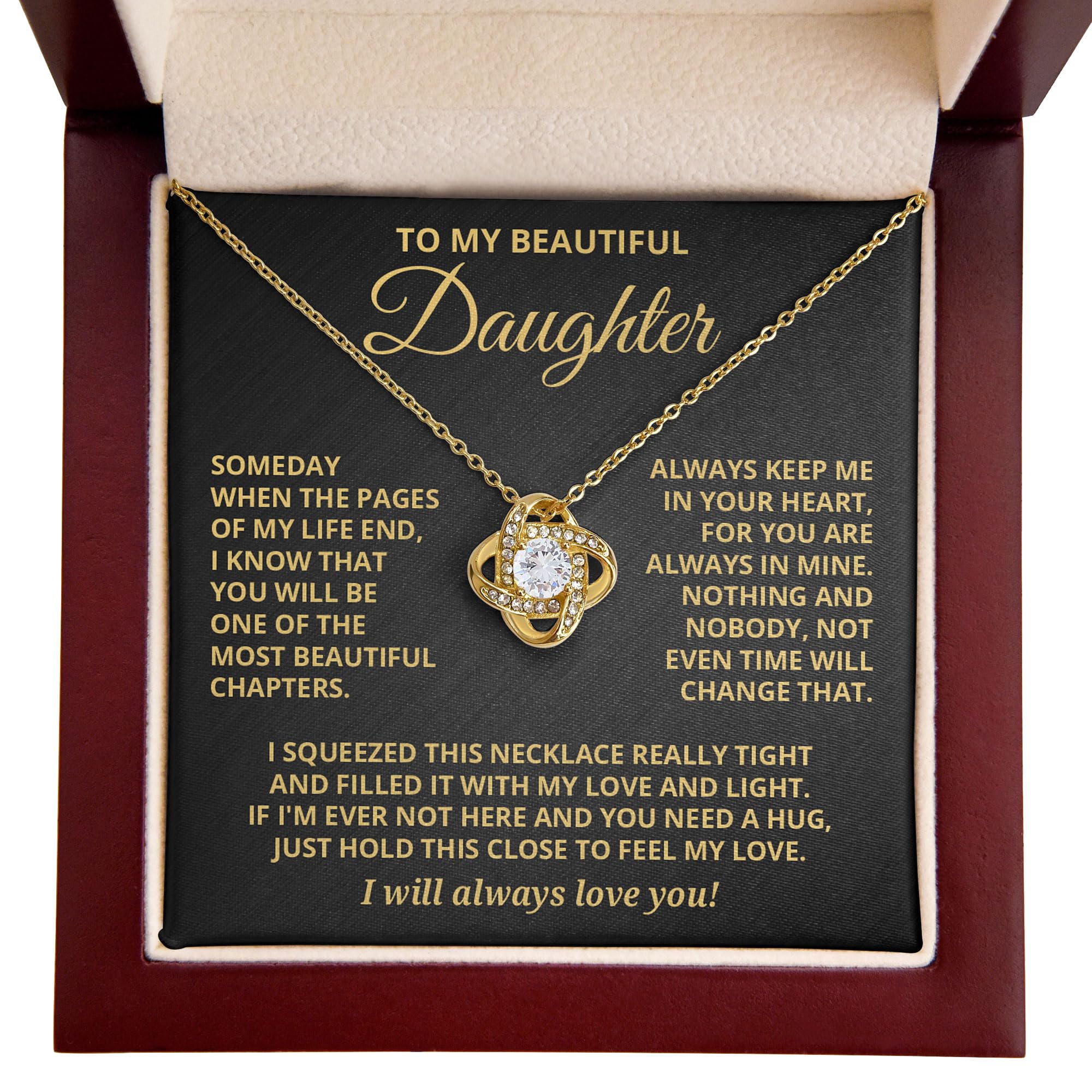 To My Daughter Necklace from Dad - Heartfelt Birthday Gift for Daughter from Mom with Elegant Gift Box | Personalized Jewelry for Special Occasions, Graduation, Christmas & Father-Daughter Bonding