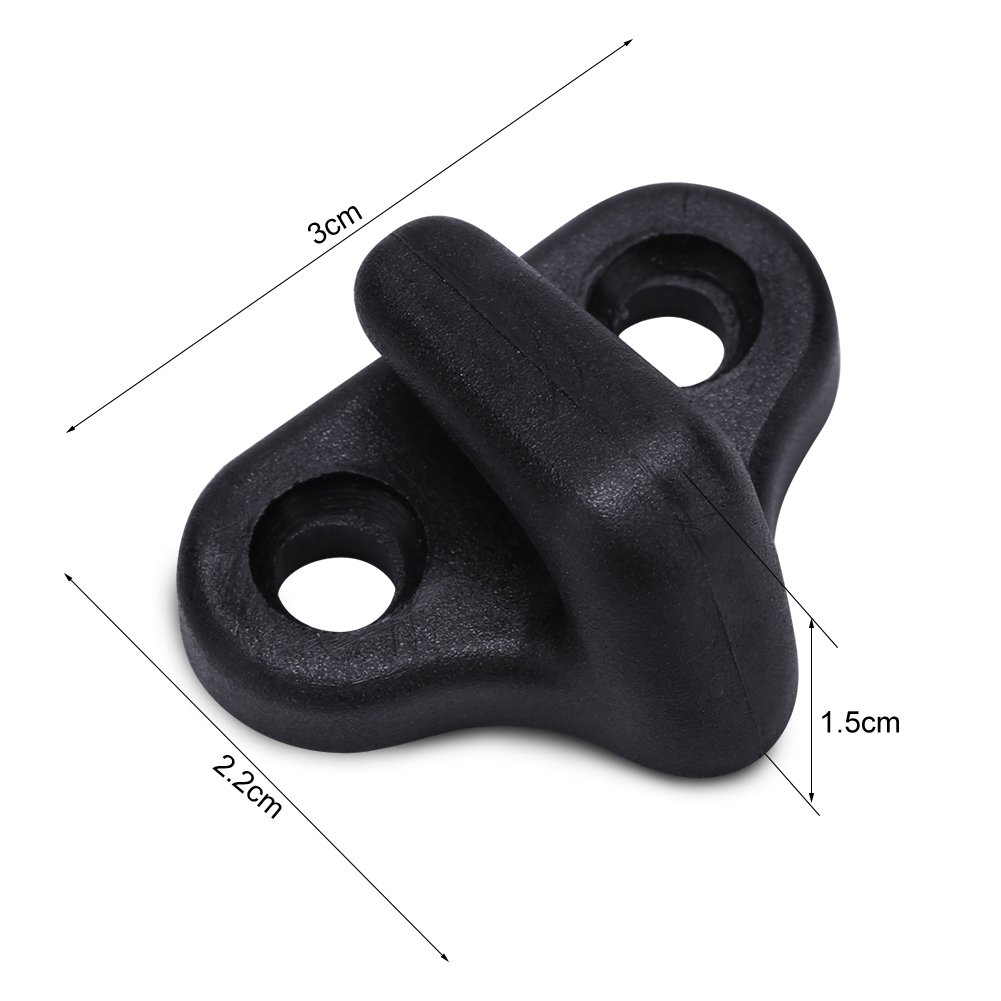 **VGEBY 4Pcs Kayak Lashing Hooks with Bungee Cord & 8 Flat-Head Screws - Heavy Duty Double Hole Hooks for Kayak, Canoe, Paddle Board Accessories - Perfect for Securing Gear on Water Adventures**