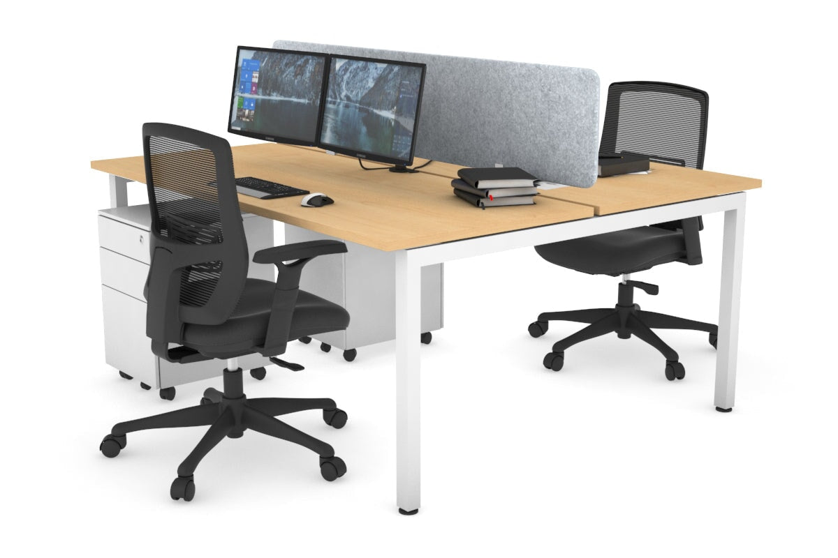 Quadro Square Legs 2 Person Office Workstation Desk - 1200L x 700W Modern Shared Workspace Solution for Home & Business Offices