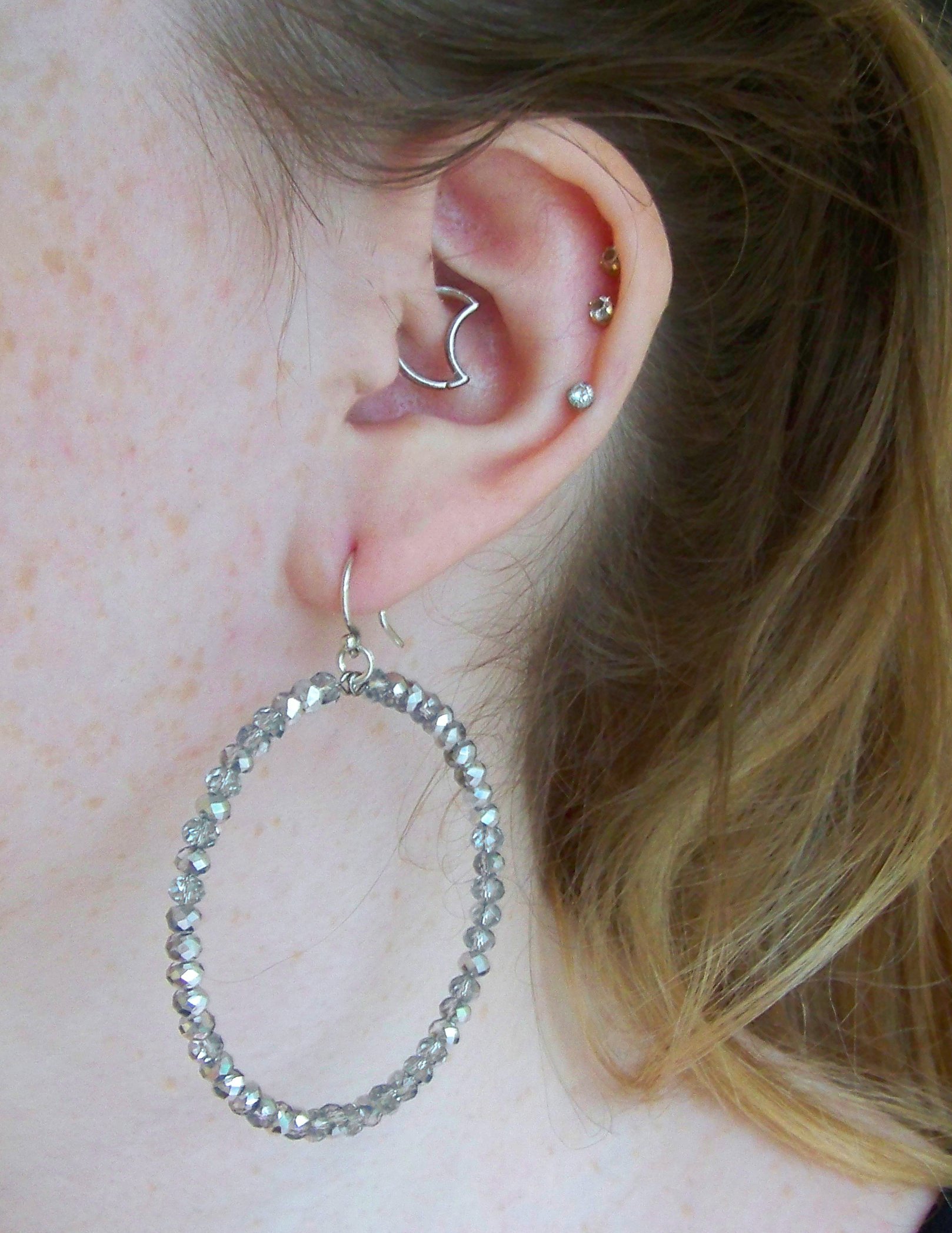 Chan Luu 2.25 Inch Silver Hoop Earrings with Sparkling Crystals | Dainty Silver Jewelry for Women | Perfect for Everyday Wear, Date Nights & Special Occasions