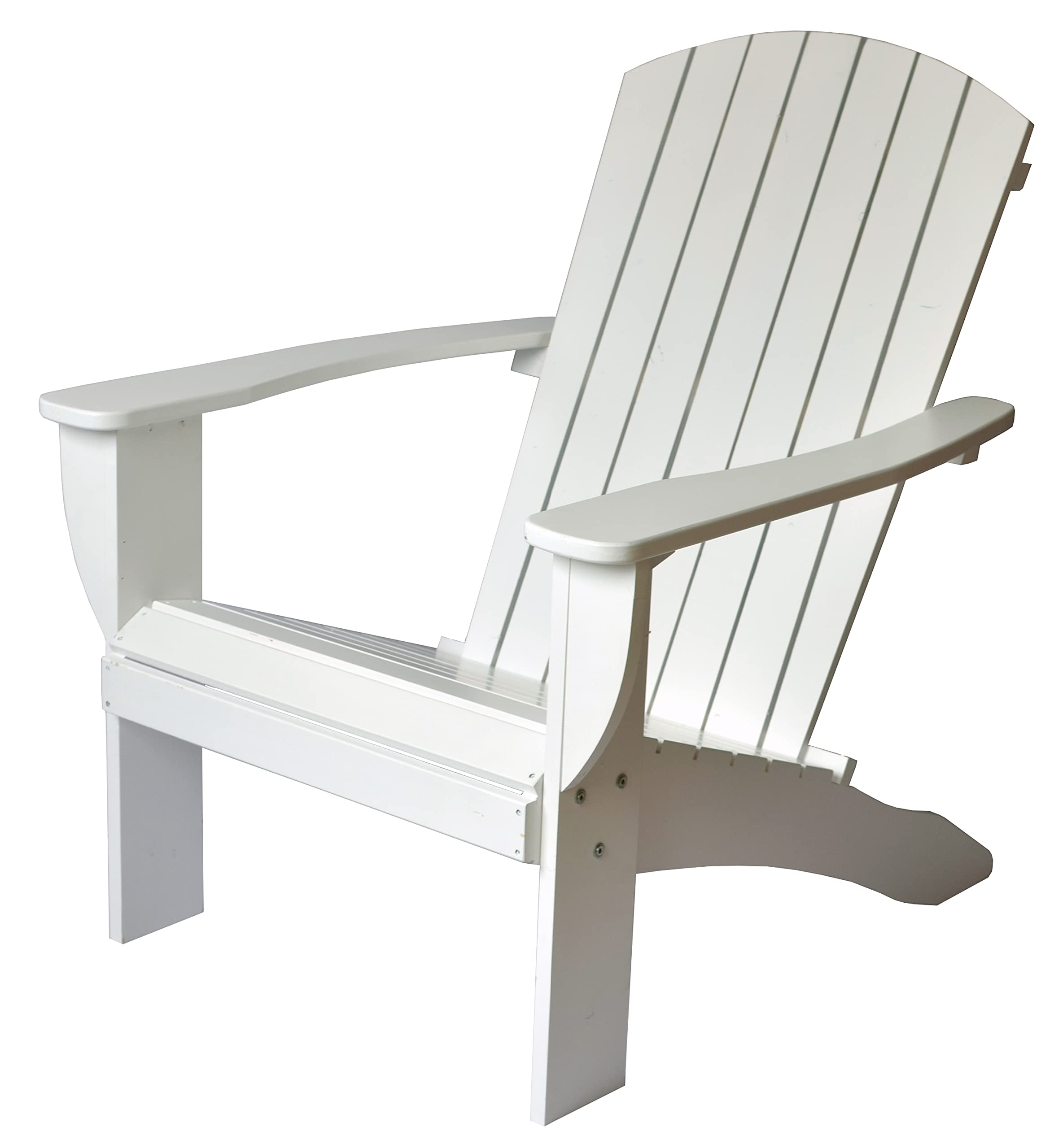 Premium White Solid Cedar Adirondack Chair with Built-in Bottle Opener & Matching Folding Table - Extra Wide Comfort for Outdoor Patio, Garden, Poolside & Backyard Relaxation
