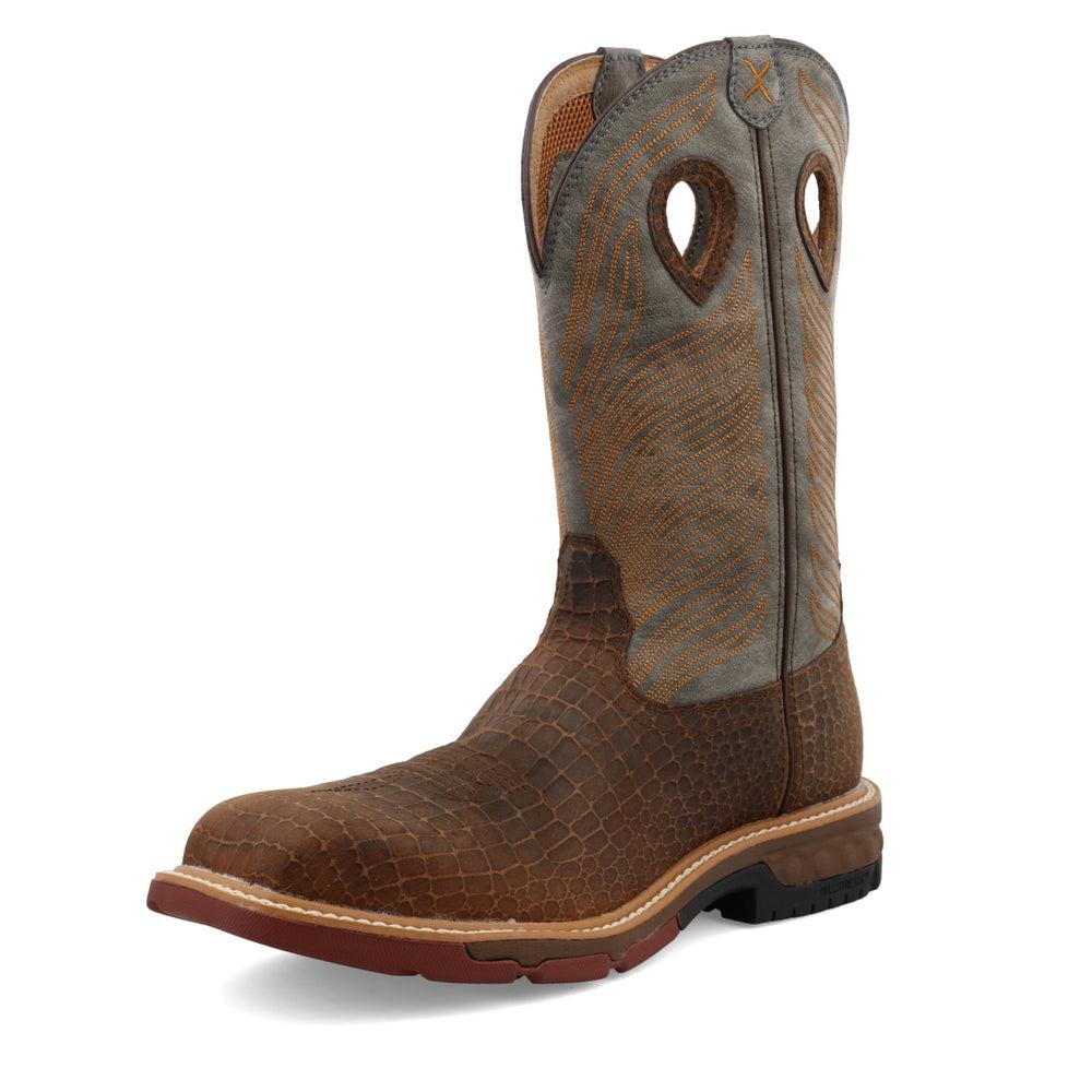 Men's 12 Inch Western Work Boots - Durable Leather Cowboy Boots for Ranch, Construction & Outdoor Work | Comfortable Safety Footwear for Men