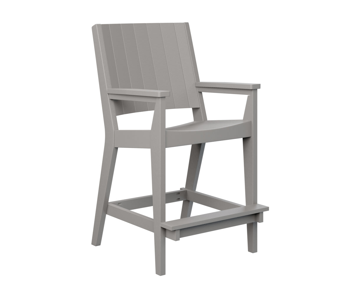Berlin Gardens Mayhew Chat Bar Chair - Rustic Wooden Bar Stool for Kitchen Island, Pub & Outdoor Patio - Comfortable Counter Height Seating for Home & Commercial Use