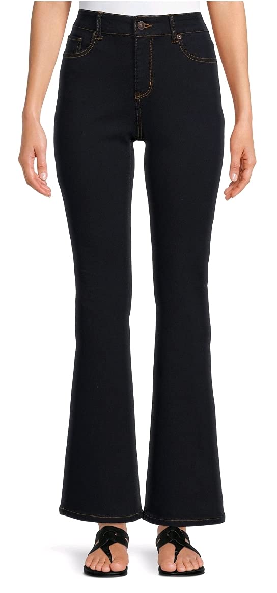 No Boundaries Junior's Dark Wash Mid Rise Bootcut Jeans - Size 17, Classic Blue | Comfortable Stretch Denim Pants for Teens, Casual Wear & School Outfits