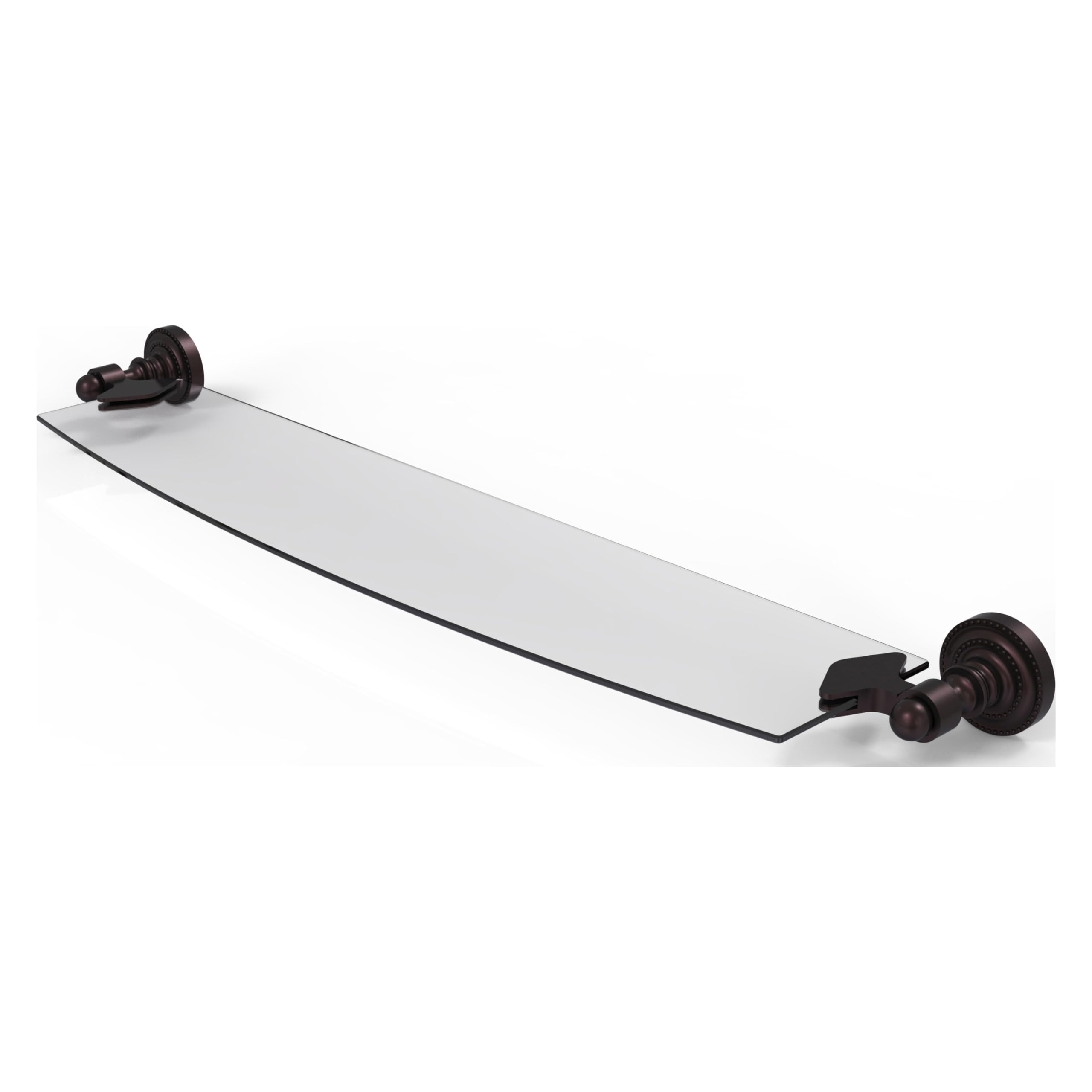 Allied Brass DT-33/24-ABZ Dottingham Collection 24 Inch Glass Shelf in Antique Bronze - Perfect for Bathroom, Kitchen, and Living Room Storage & Display