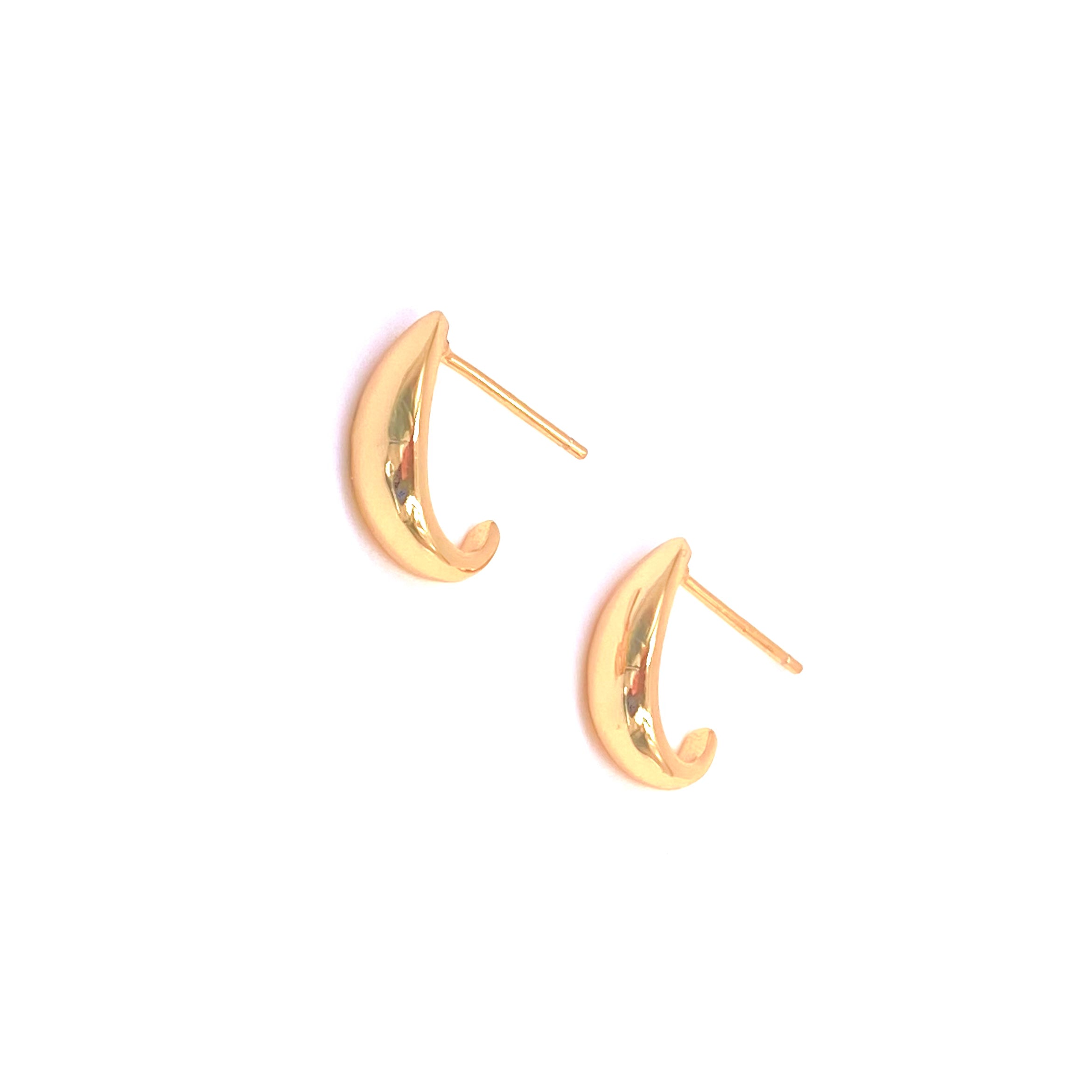 Ashley Gold Sterling Silver Gold Plated Half Moon Stud Earrings for Women - Perfect for Everyday Wear, Parties & Gifts