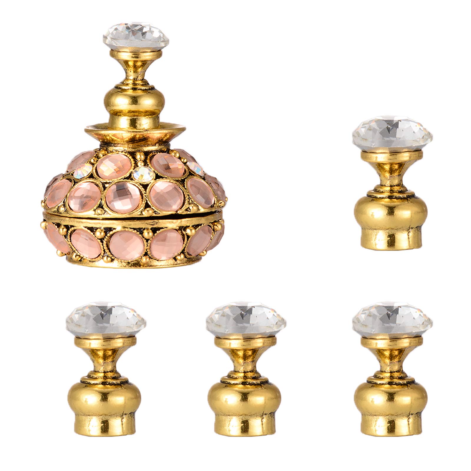 NICENEEDED 5-Piece Magnetic Nail Tip Practice Stand Set with Base Holder - Golden Salon Nail Art Accessories for DIY Manicure, Nail Extension Training & Professional Practice | Perfect for Home Use, Beauty Schools & Nail Salons