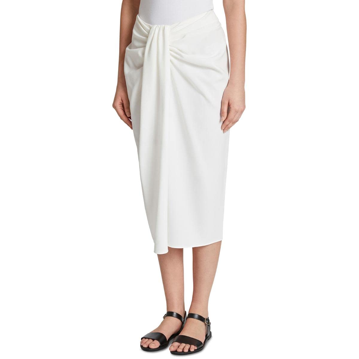 Tahari ASL Women's Twist Front Wrap Pencil Skirt - Slim Fit Stretchy Office Work Skirt for Business Casual & Professional Wear