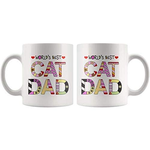 Funny Cat Mom & Dad Ceramic Coffee Mugs - Cute Kitty Themed Gift for Cat Lovers - Best Novelty Cup for Crazy Cat Ladies & Guys - Perfect for Morning Coffee, Office Use & Cat-Themed Gift Giving