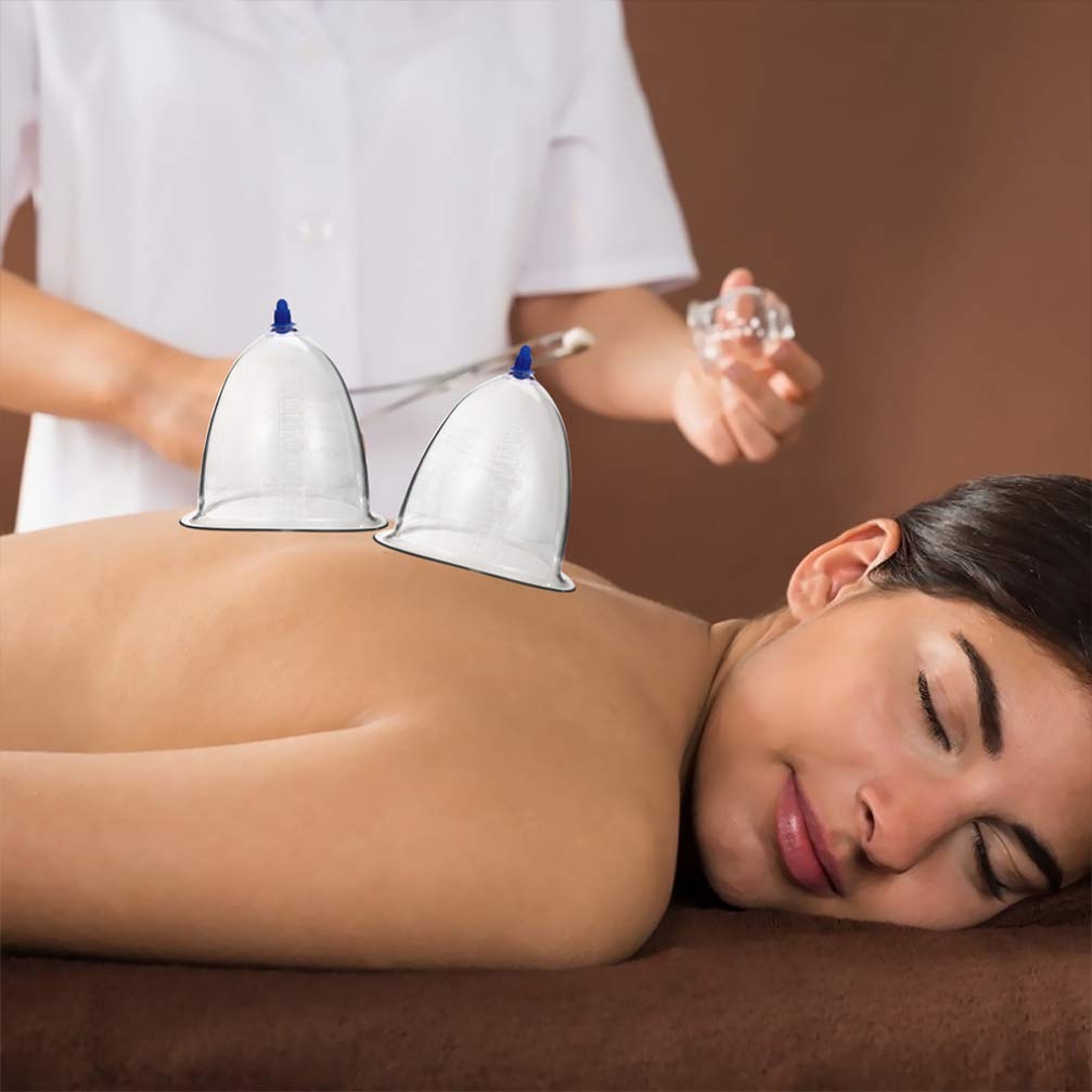 EXCEART 2-Piece Negative Pressure Vacuum Cupping Therapy Set - Chinese Cupping Massage Cups for Back, Neck & Body Acupoint Relief - Muscle & Joint Pain Relief, Detox & Relaxation - Perfect for Home Spa & Physical Therapy
