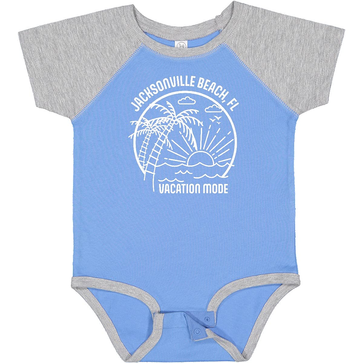 Inktastic Summer Vacation Mode Jacksonville Beach Florida Baby Bodysuit - Cute Outfit for Beach Trips, Family Photos & Holiday Gifts