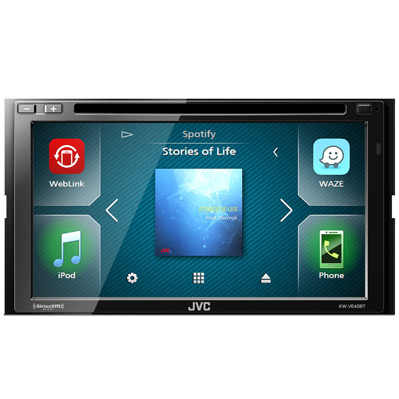JVC KW-V640BT Double DIN Car Stereo with Bluetooth, Apple CarPlay, Android Auto - Perfect for Hands-Free Calling & Music Streaming in Your Vehicle