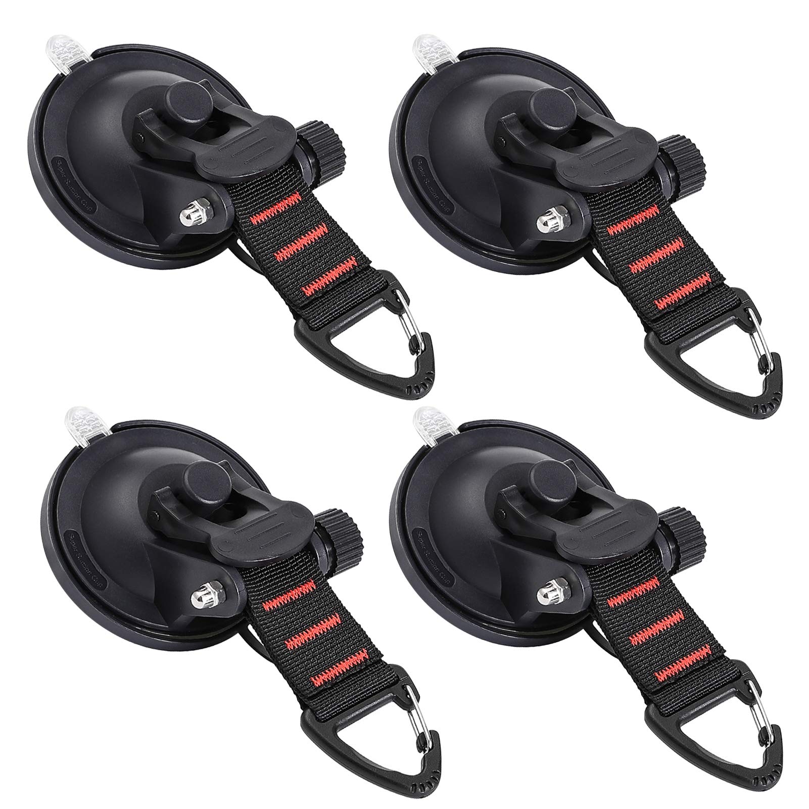 INMORVEN Strong Suction Cup Hooks (4-Pack) - Secure Car Camping Accessories for Motorhomes & Campers
