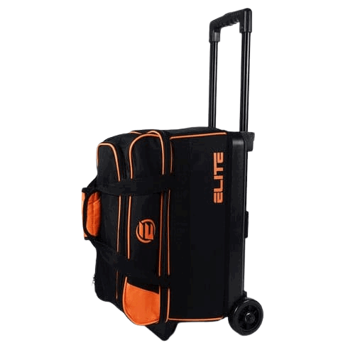 Premium Double Roller Bowling Bag for Men & Women - Durable Orange Bowling Ball Carrier with Wheels - Perfect for League Play, Tournaments & Practice Sessions