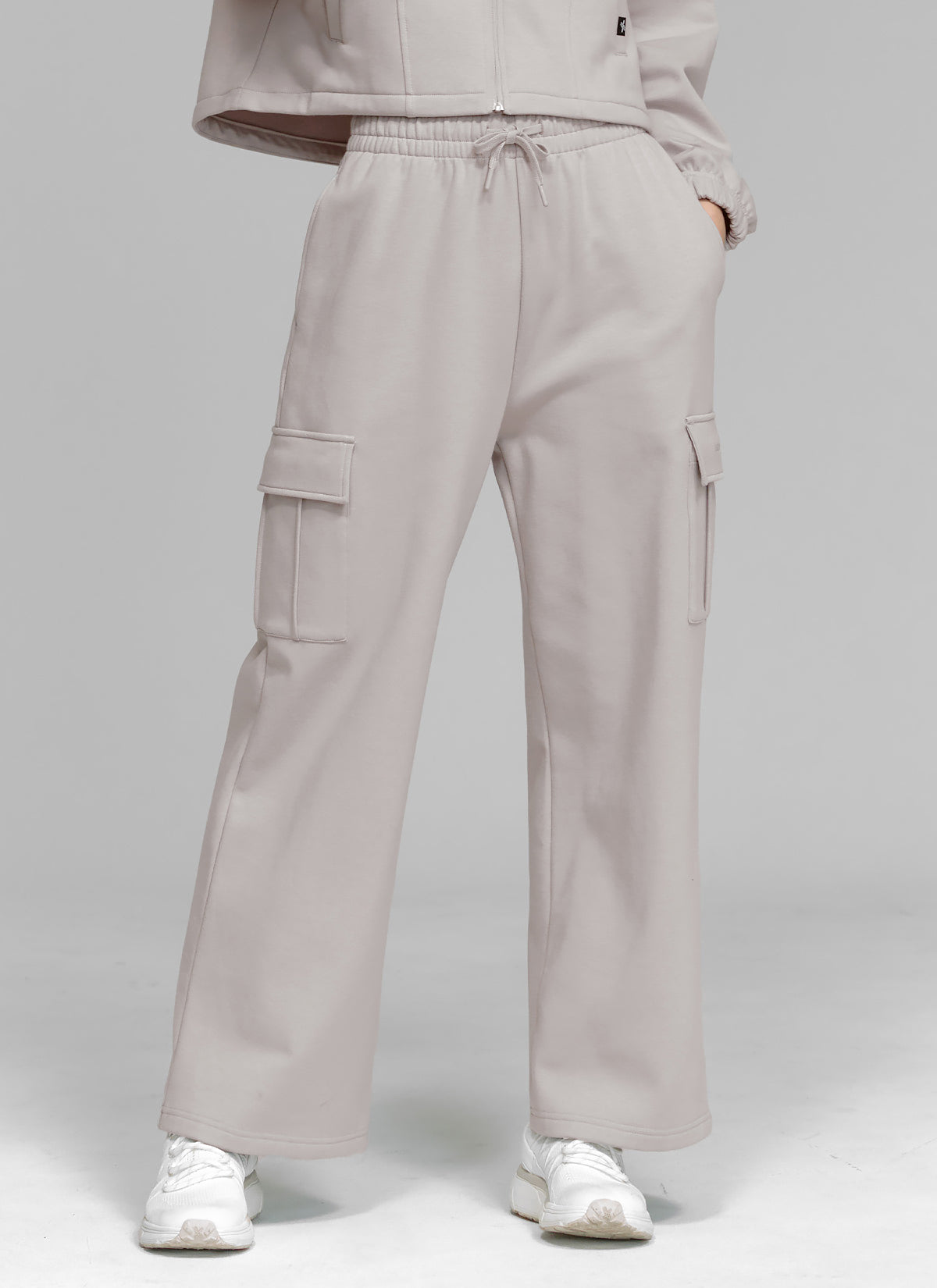 Soft Cotton Fluffy Cargo Wide Leg Pants for Women - Comfortable Loose Fit High Waist Trousers for Casual Wear, Street Style, and Travel Outfits
