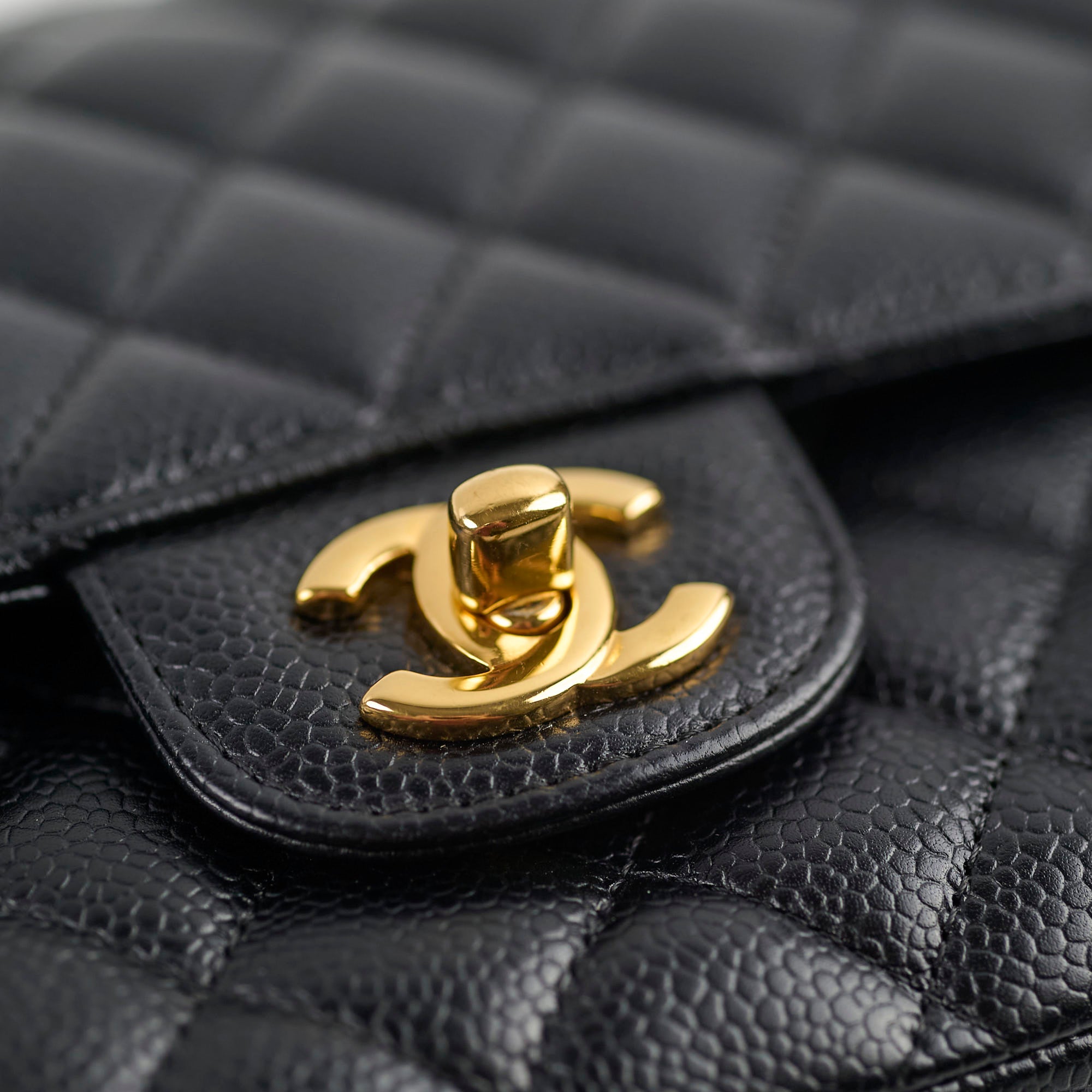 Chanel Caviar Leather Medium/Large Double Classic Flap Bag in Black - Luxury Handbag for Women, Perfect for Work, Evening Events & Everyday Use