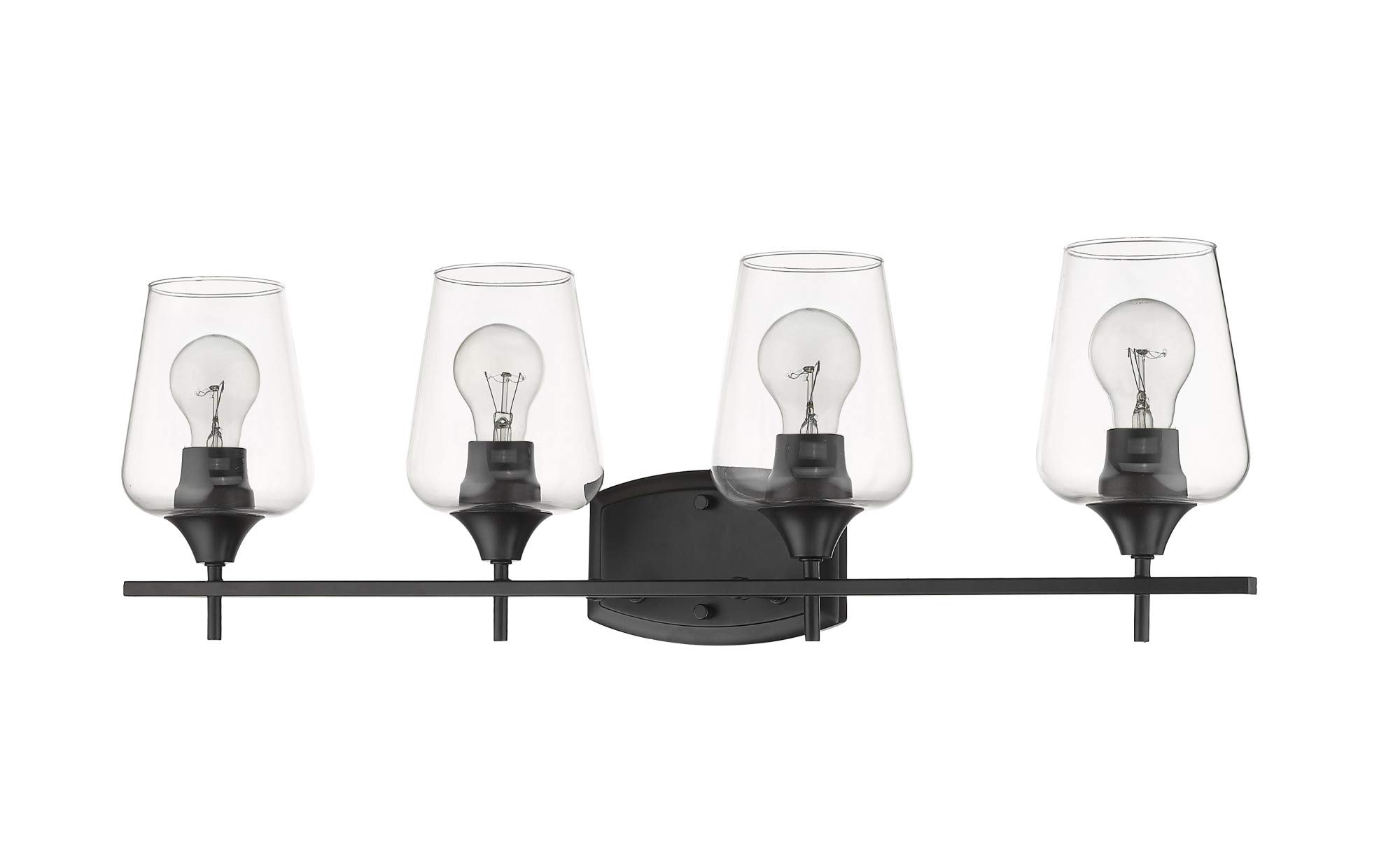 Z-Lite 4-Light Bathroom Vanity Light Fixture 473-4V-OBR, Clear Glass Shades - Perfect for Modern Bathroom, Powder Room & Dressing Area Lighting