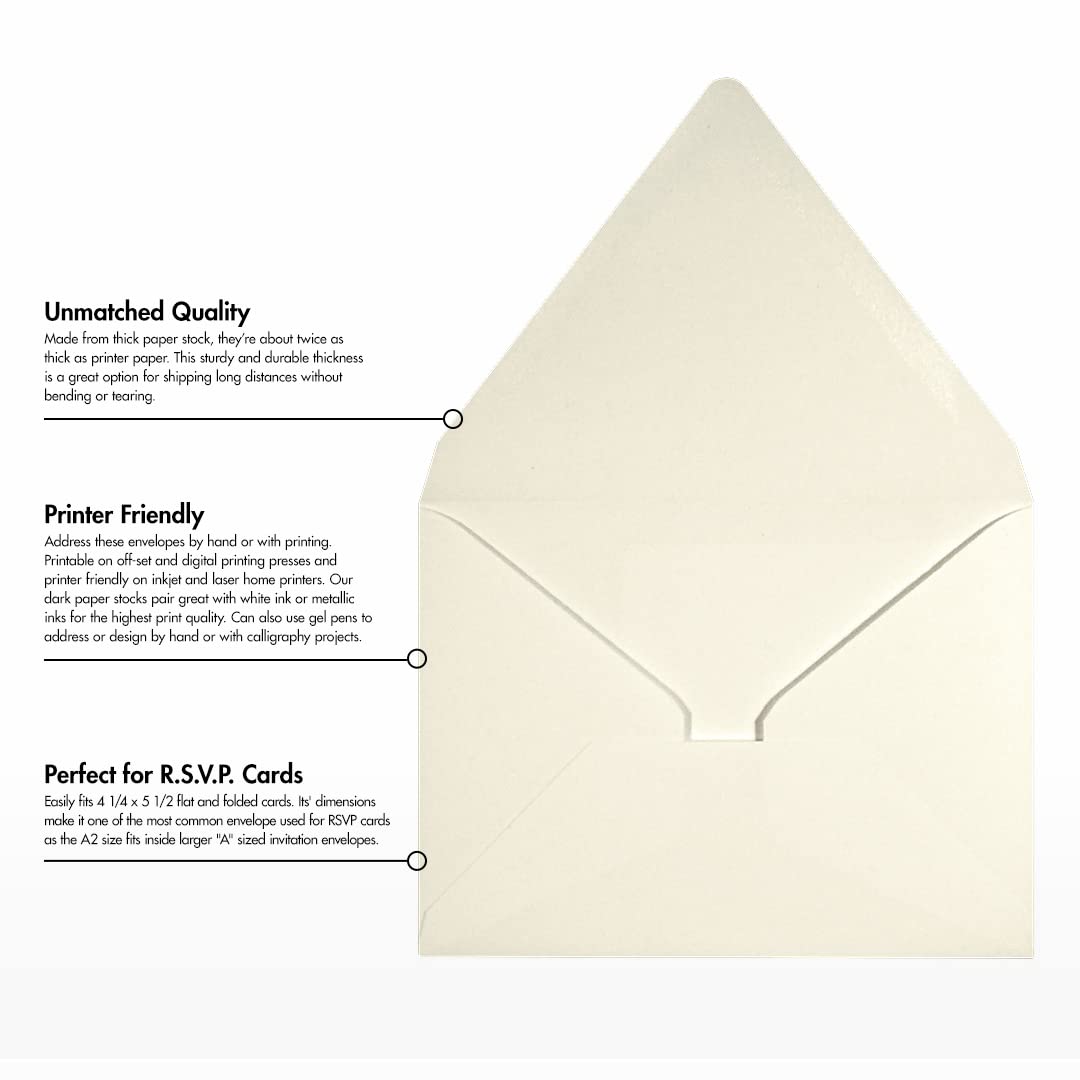 A2 Contour Flap Envelopes 4 3/8 x 5 3/4 Inches - 100% Recycled Natural Kraft Paper - Pack of 1000 - Perfect for Mailing, Invitations & Business Correspondence