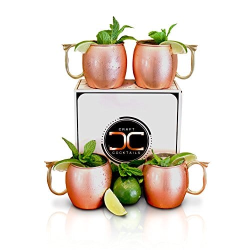 Handmade Copper Moscow Mule Mugs Set of 4 - 16oz Premium Craft Cocktail Cups with Gift Box - Perfect for Parties, Gifts & Home Bar Decor