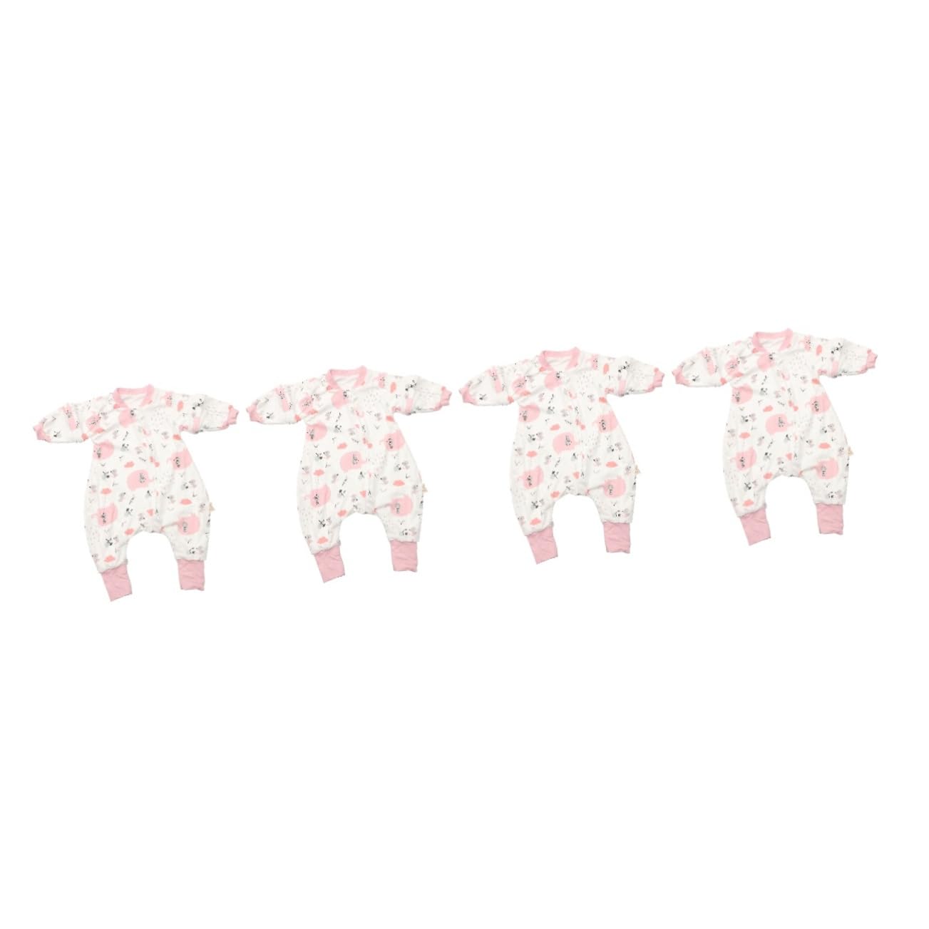 Wakauto 4-Piece Thickened Wearable Baby Blanket Set - Soft Cotton Newborn Blankets for Sleeping, Swaddling & Travel - Cozy Infant Wearable Blankets for Boys & Girls