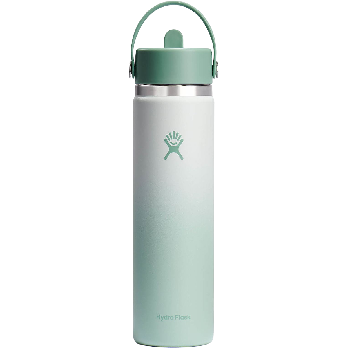 24 oz Wide Mouth Water Bottle with Flex Straw Cap - Ombre Color - Leak Proof & Insulated for Gym, Hiking, Travel & Everyday Use