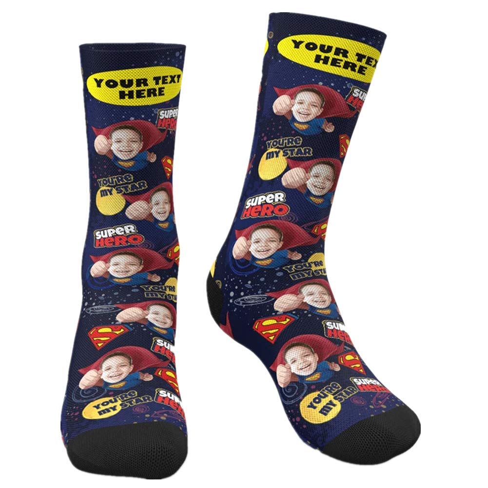 Custom Photo Face Socks - Personalized Crew Socks with Multiple Faces for Men & Women - Funny Novelty Gift for Birthdays, Christmas & Couples Gifts