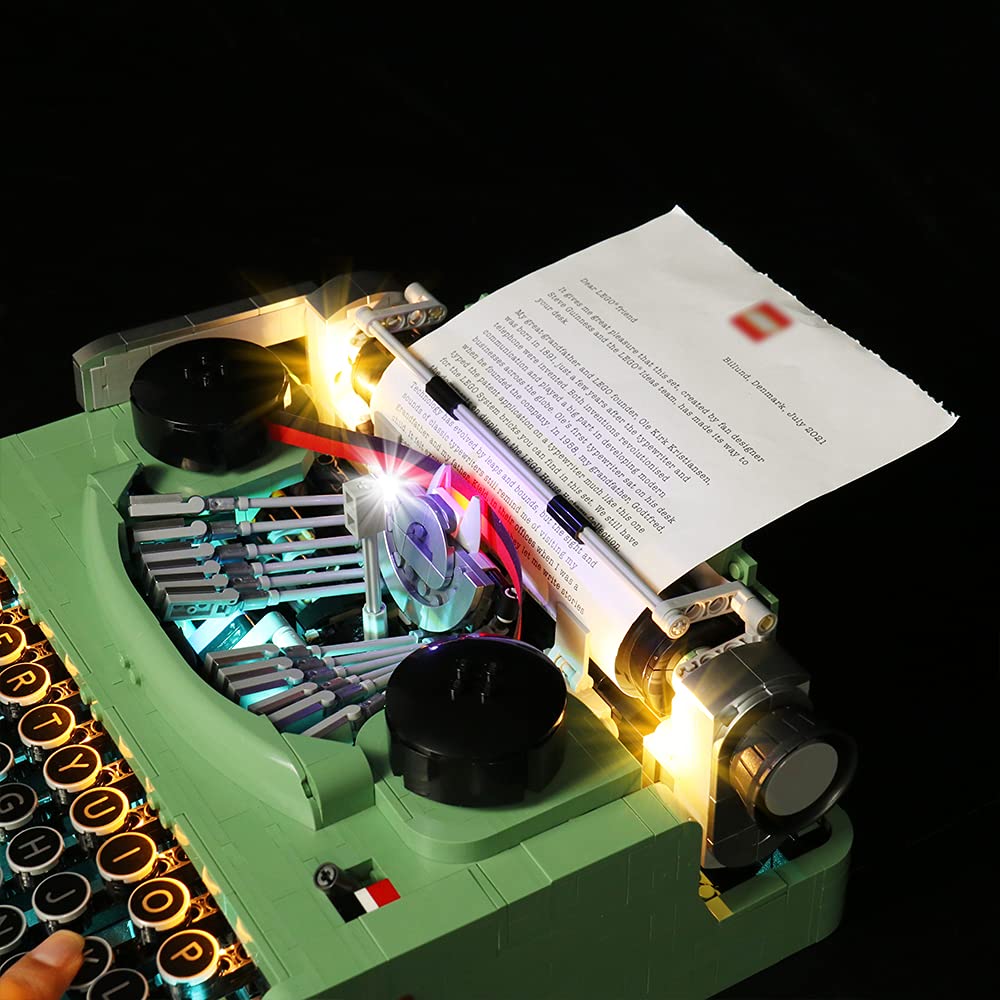 LMTIC Remote Control LED Lighting Kit for Lego Typewriter 21327 - Compatible with Lego Ideas 21327 Building Blocks Model (Lego Set Not Included) - Perfect for Display, Nighttime Illumination & Enhancing Your Lego Collection