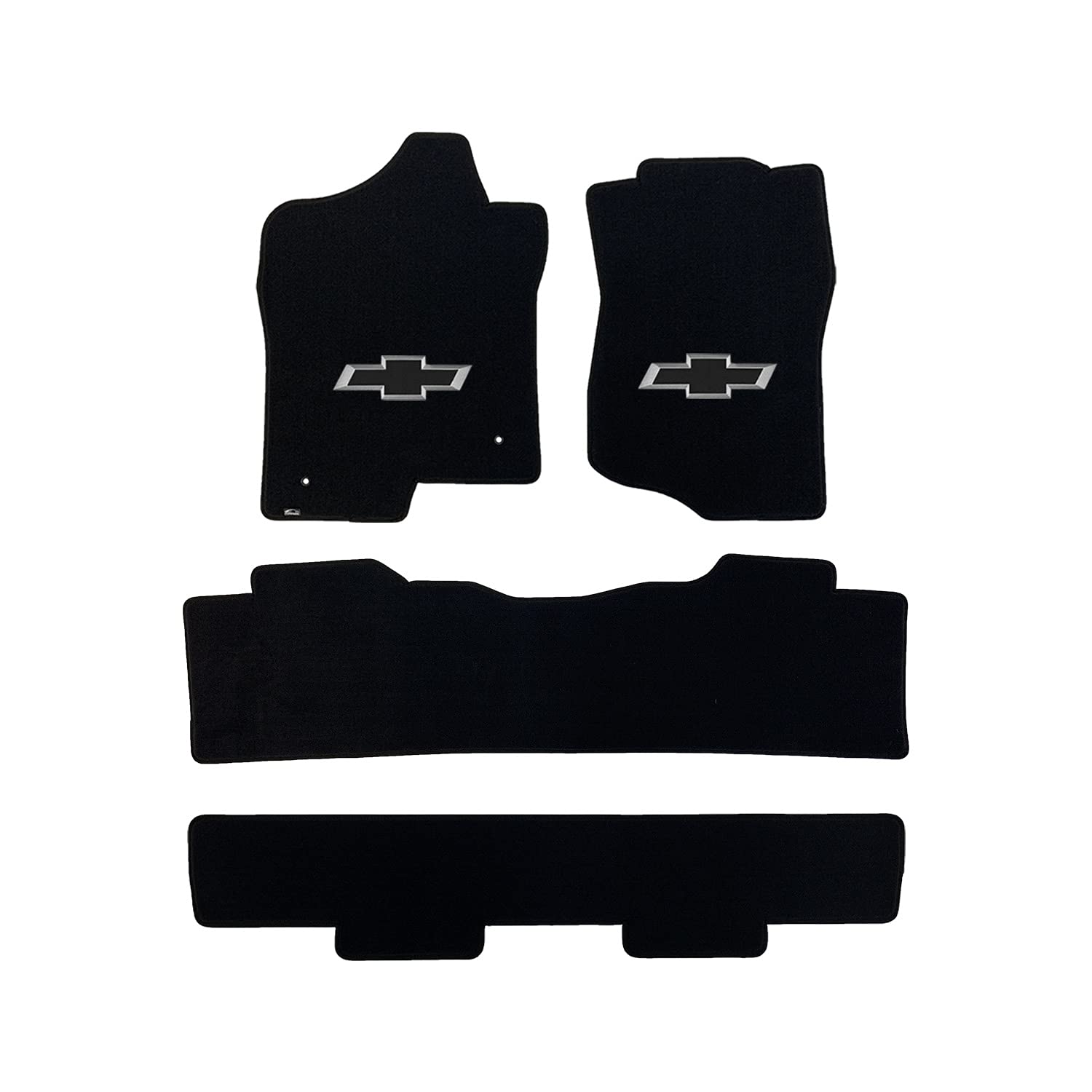 Premium Custom-Fit Carpeted Floor Mats for Chevy Tahoe 2007-2014 - Black Bowtie Design, Charcoal Color (4-Piece Set) - Luxury Car Floor Liners for Enhanced Comfort & Protection - Perfect for Daily Commutes, Road Trips & All-Weather Use