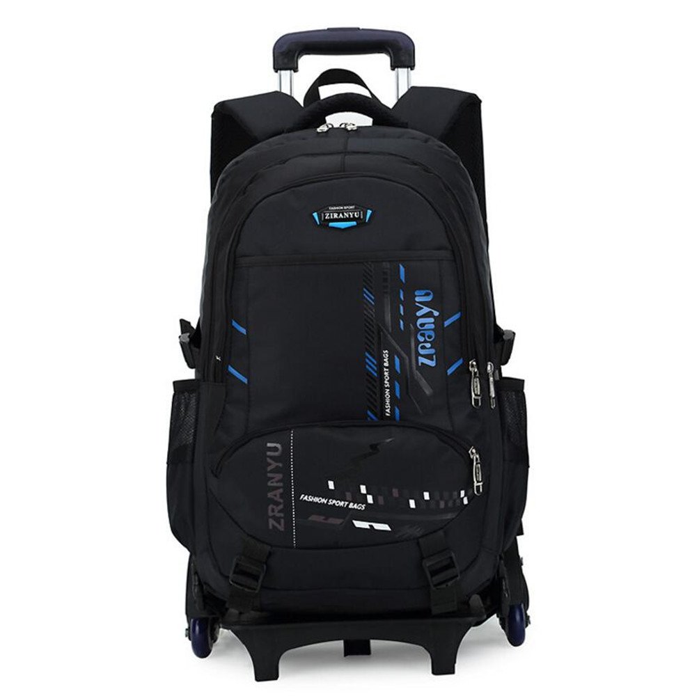 YUB Rolling Backpack with Wheels - Durable Trolley School Bag for Boys & Girls, Kids Travel Backpack in Blue - Perfect for School, Travel & Daily Use