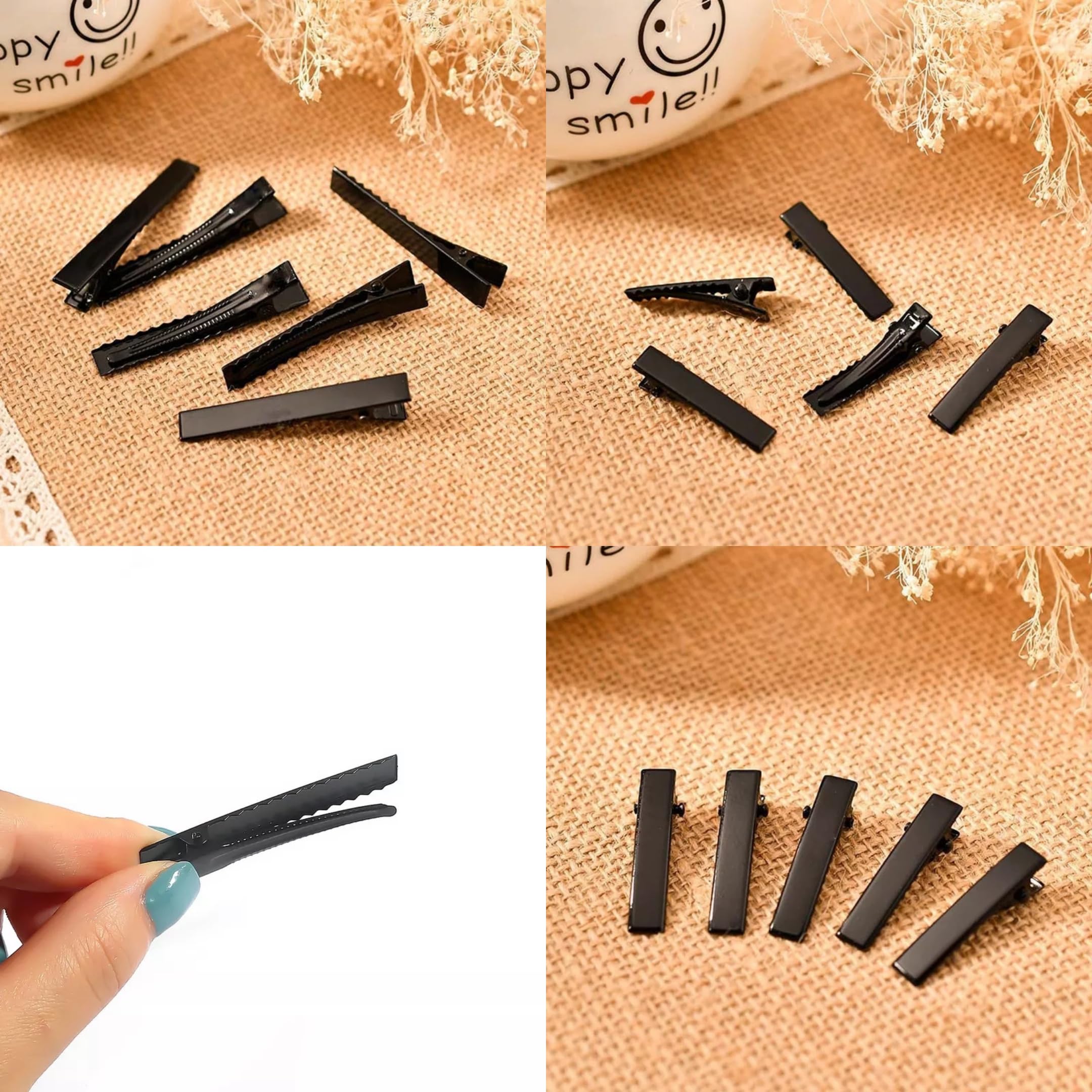 50pcs Alligator Hair Clips 4cm Black - DIY Hair Accessories for Women, Girls, Bridal, Cosplay & Crafting - Bulk Hair Pins for Styling, Extensions & Updos
