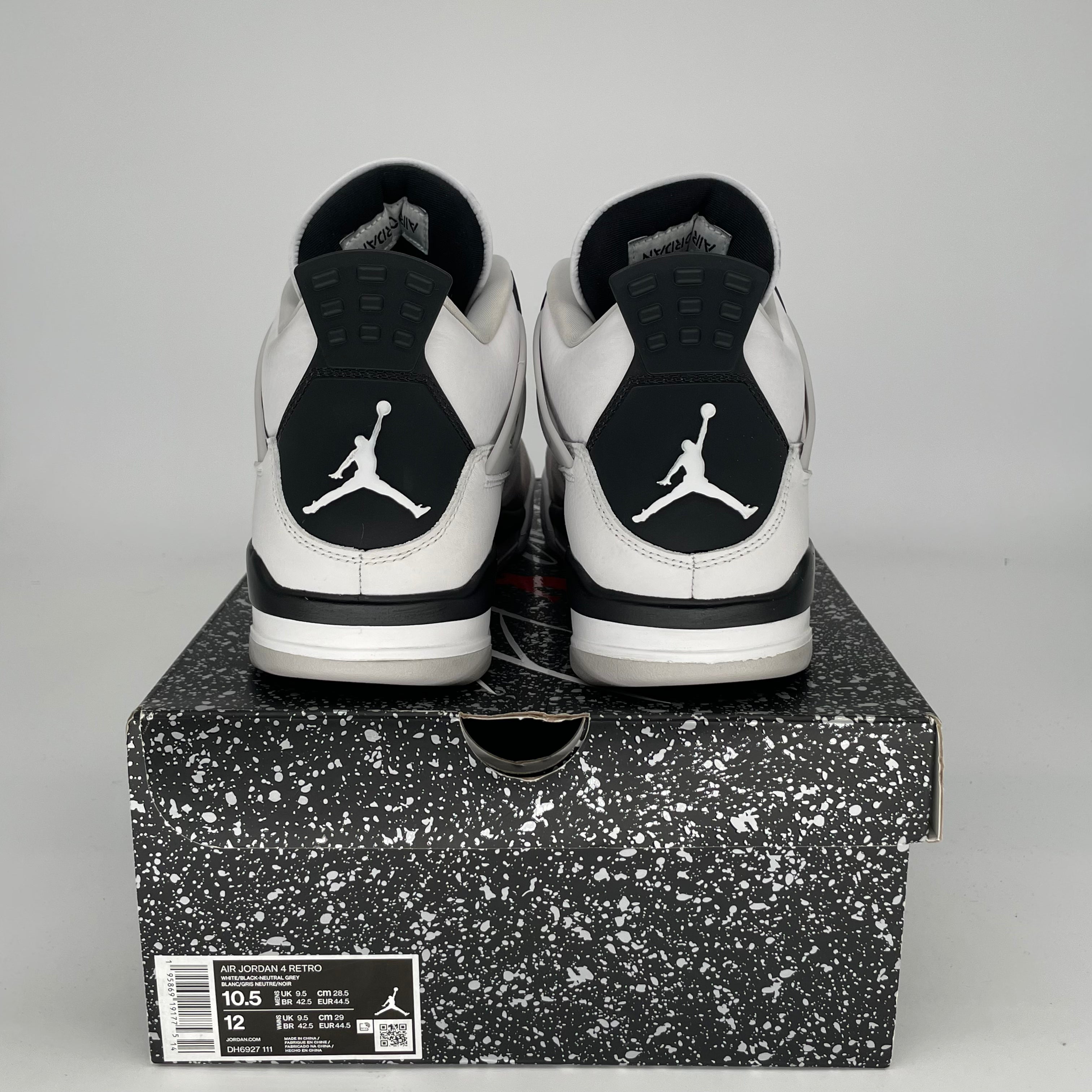Original Air Jordan 4 Retro 'Military Black' Men's/Women's Sneakers - Size 10.5/12W (DH6927-111) - Perfect for Basketball, Streetwear & Casual Fashion