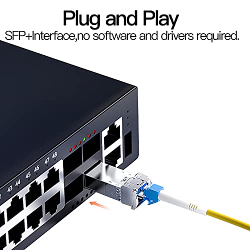 10-Pack 10GBase-SR SFP+ Transceiver Modules - 10G 850nm Multi-Mode LC Fiber Optic (MMF) up to 300m - Compatible with Cisco SFP-10G-SR, Meraki MA-SFP-10GB-SR, Ubiquiti UF-MM-10G, MikroTik, Netgear, D-Link - Ideal for Data Centers, Enterprise Networks & High-Speed Server Connections