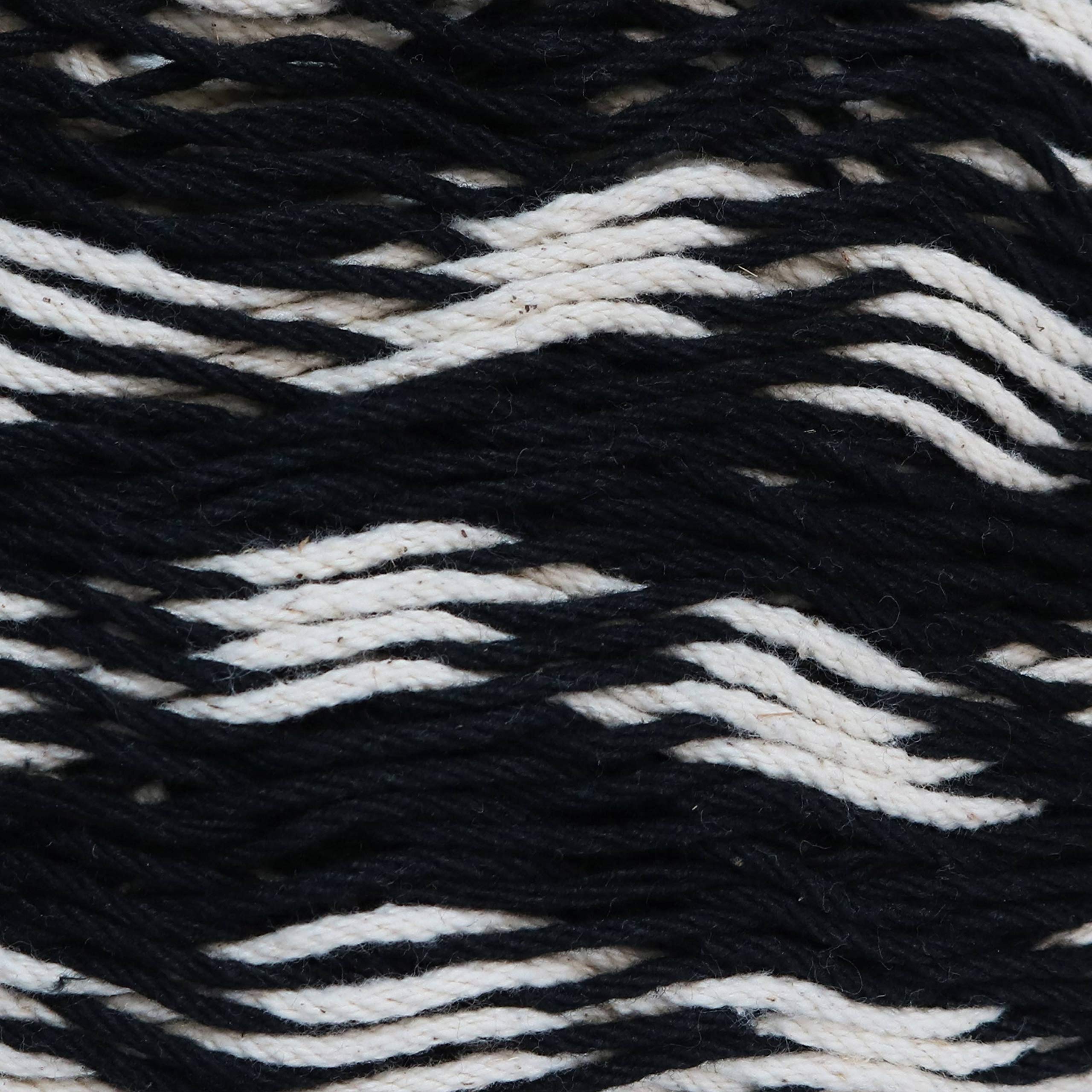 Extra Large Mayan Double Hammock for Outdoor - Heavy Duty 625 lb Capacity Handwoven Cotton Rope Hammock in Black/Natural - Perfect for Backyard, Camping & Beach Relaxation