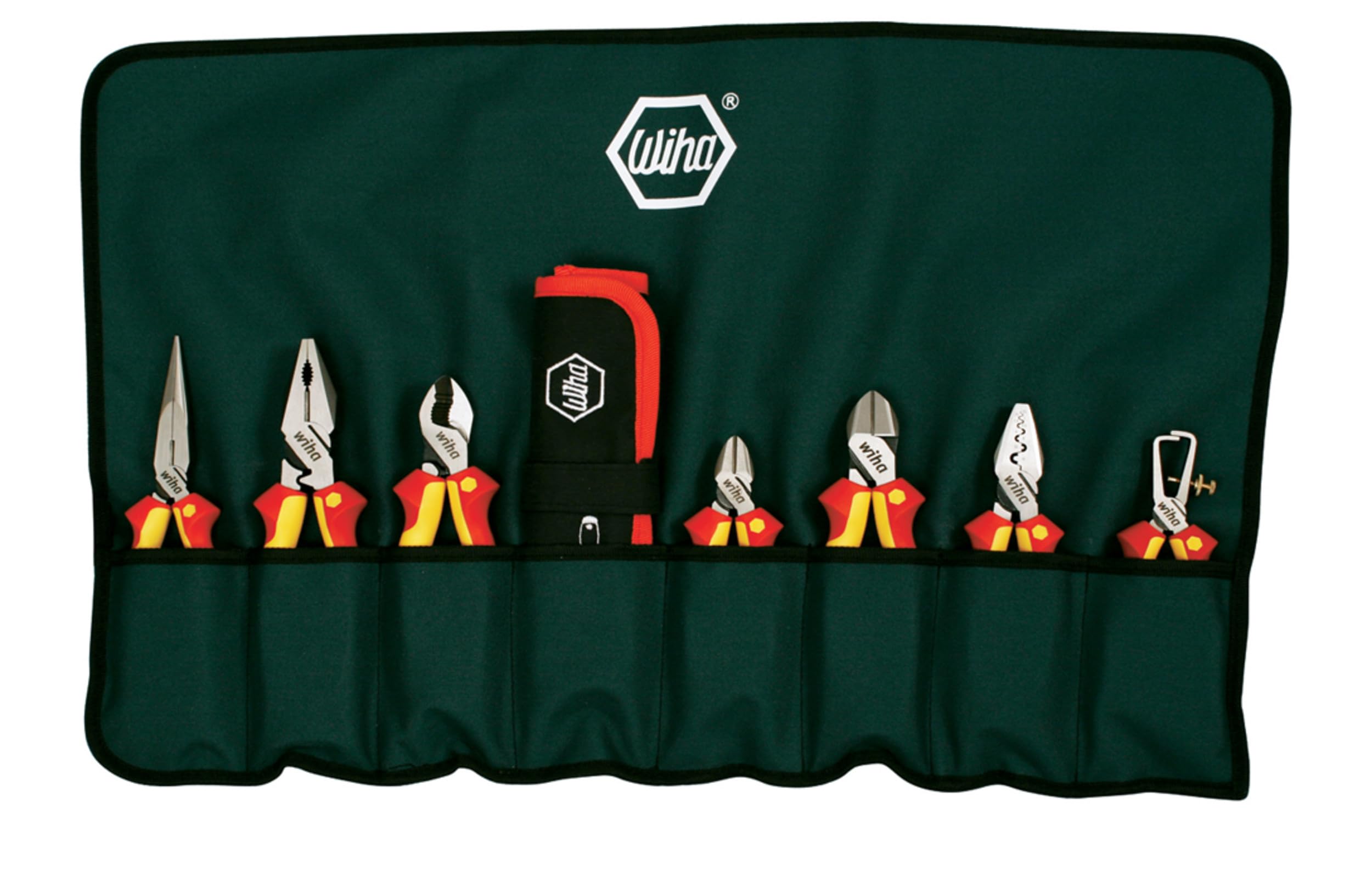 Wiha 32988 22-Piece Insulated Industrial Pliers & Cutters with Screwdriver Set - Professional Electrician Tools for Safe Electrical Work & DIY Home Repairs