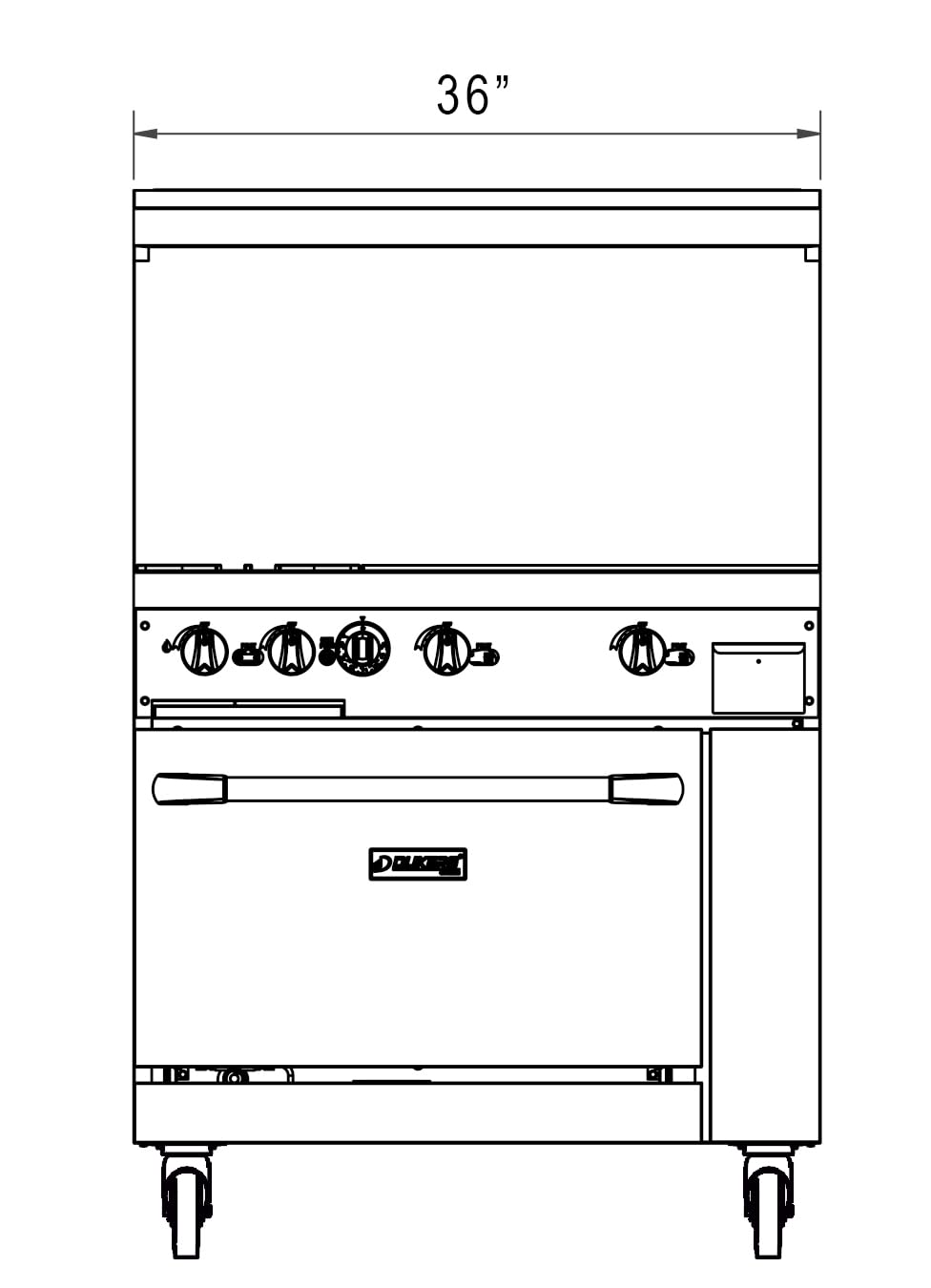 Dukers DCR36-2B24GM 36-Inch Commercial Gas Range with 2 Open Burners & 24-Inch Griddle - Natural Gas - Ideal for Restaurants, Diners & Commercial Kitchens