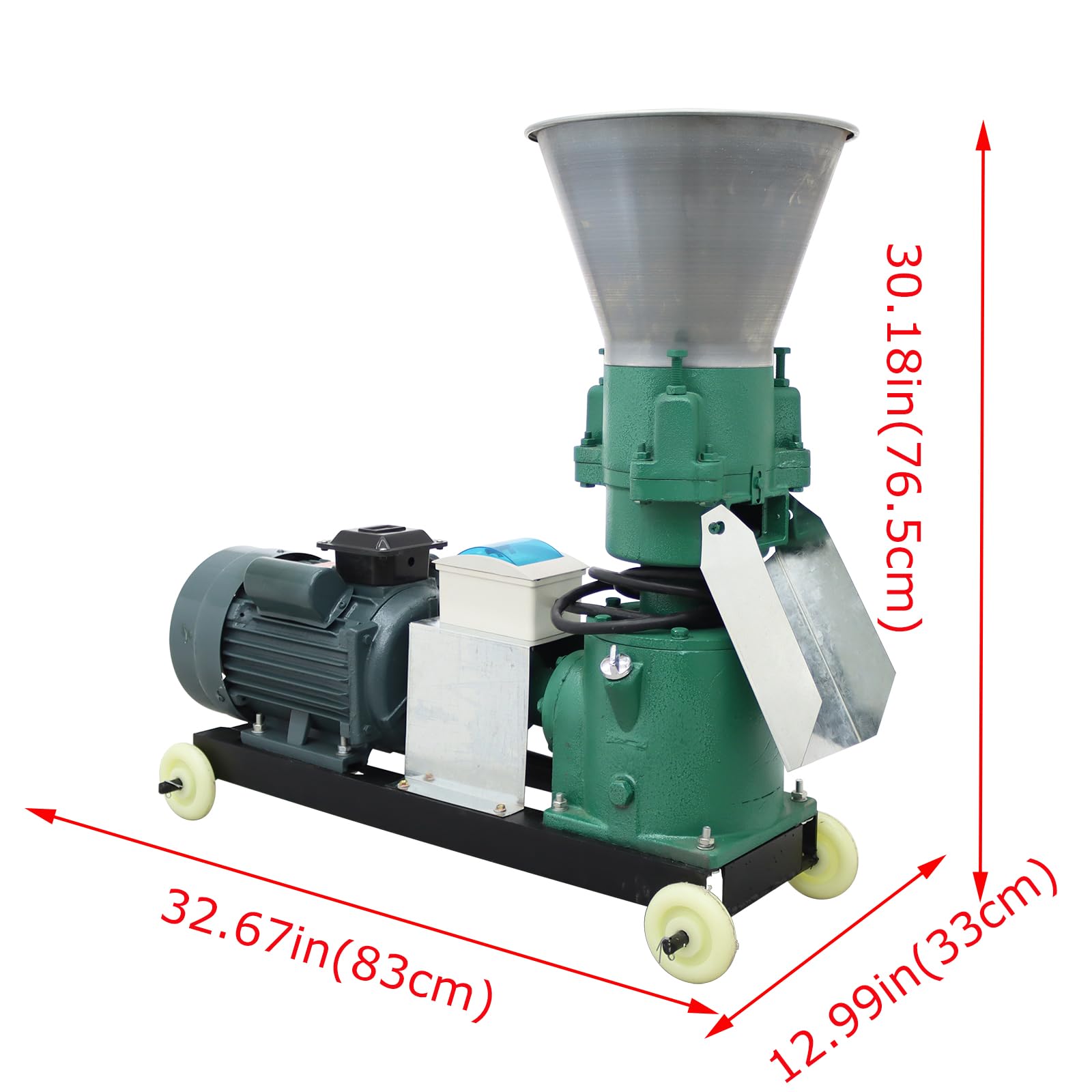 INTSUPERMAI 5mm Animal Feed Pellet Mill Machine - 3 Roller Head, 220V, 200KG/H Output for Fish, Chicken, Duck, Rabbit Food - Perfect for Small Farm & Homemade Pet Feed Production