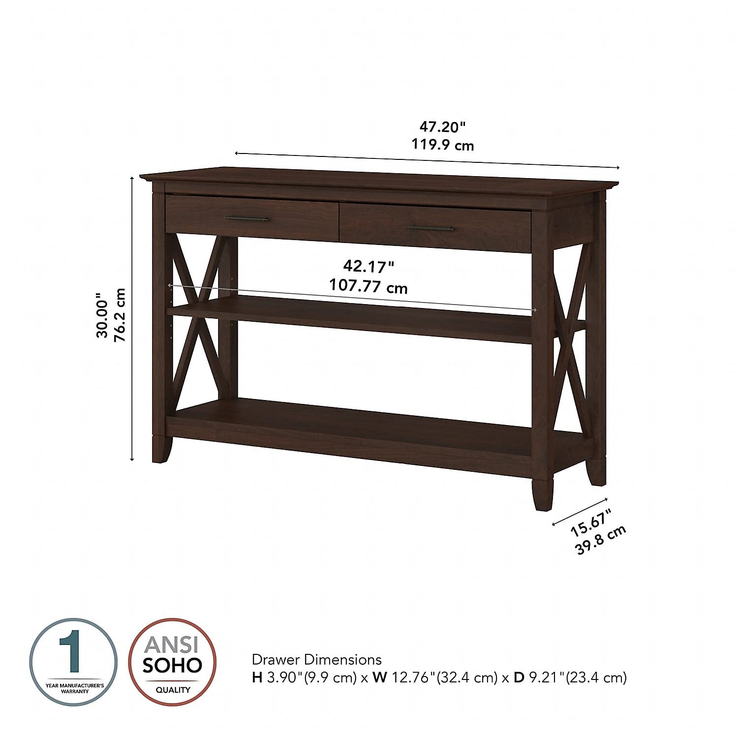 Narrow Console Table with Storage - 47